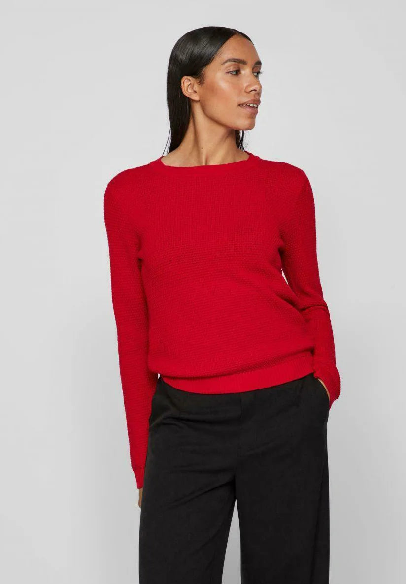 VIDALO O-NECK L/S KNIT TOP/SU - NOOS