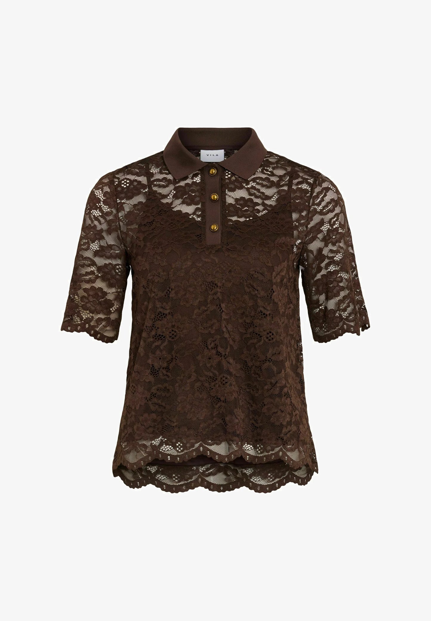 VISTACIA COLLAR 2/4 LACE TOP/BFS