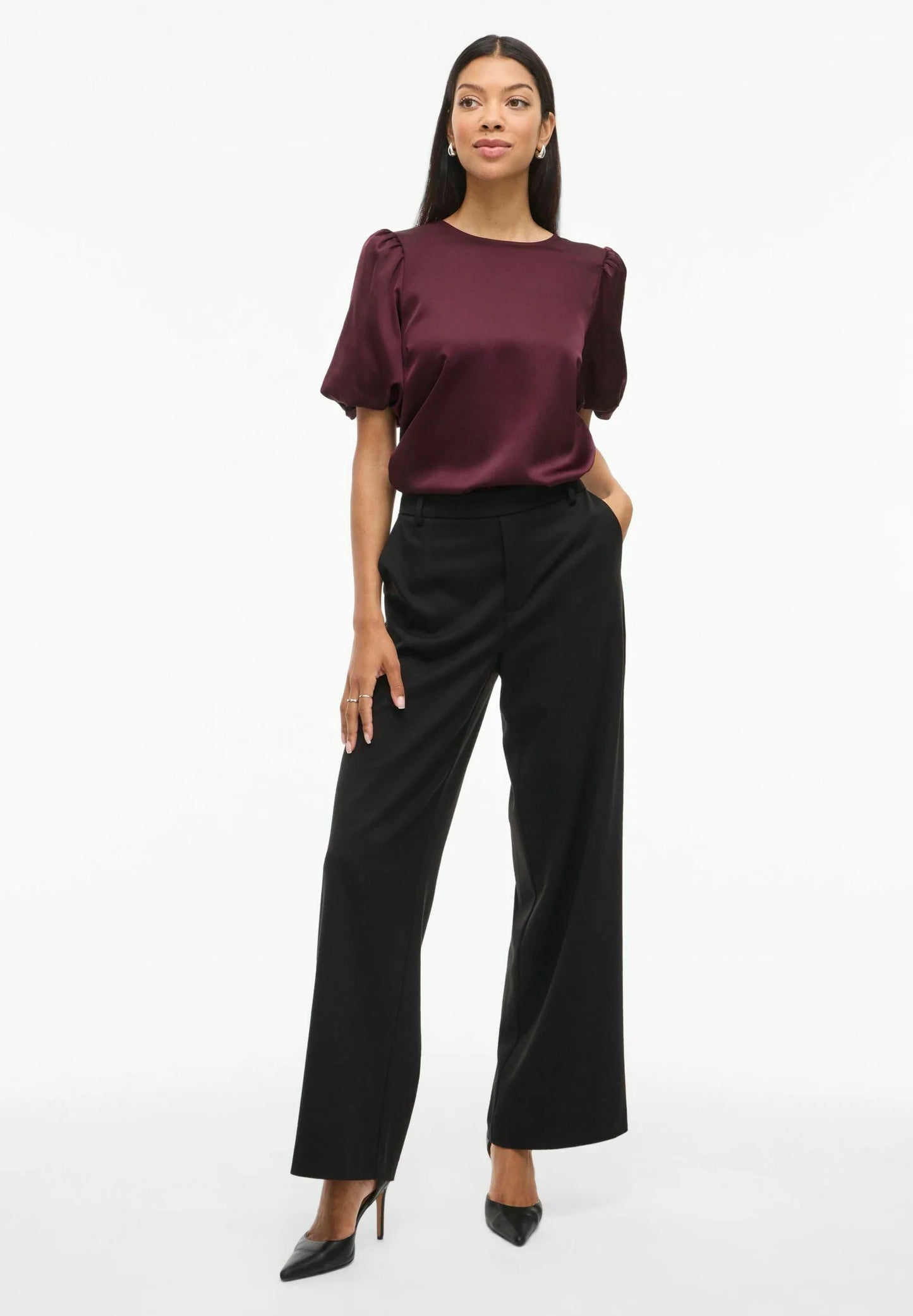 VIELLETTE 2/4 SATIN PUFF TOP - NOOS