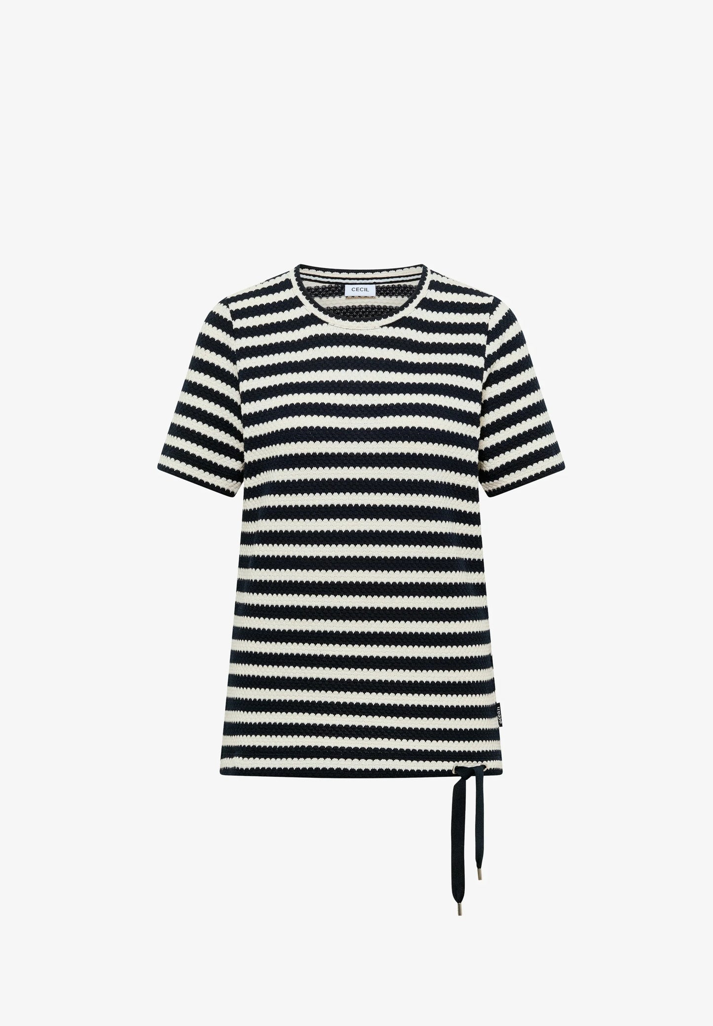 Striped Ajour Structure T-Shir