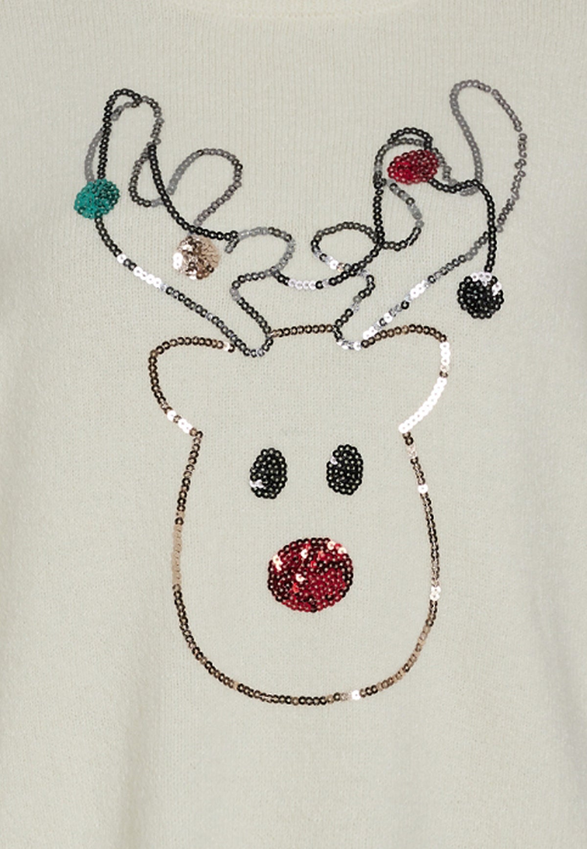 VIHOLLY L/S O-NECK CHRISTMAS KNIT TOP