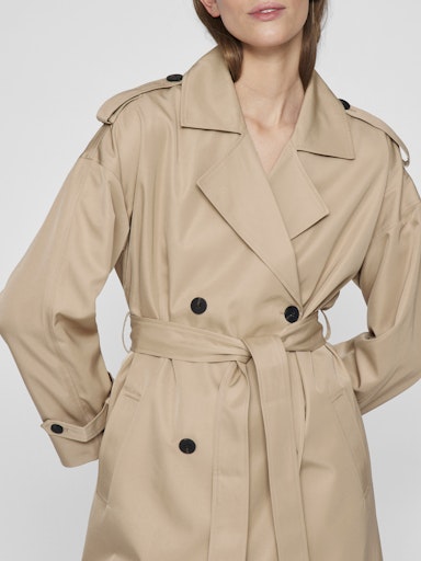 VIADDISON L/S LONG TRENCHCOAT - NOOS