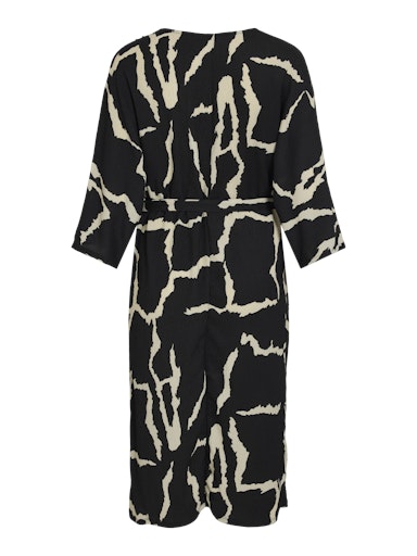 VILAYAS ESI V-NECK 3/4 MID CALF DRESS/PB