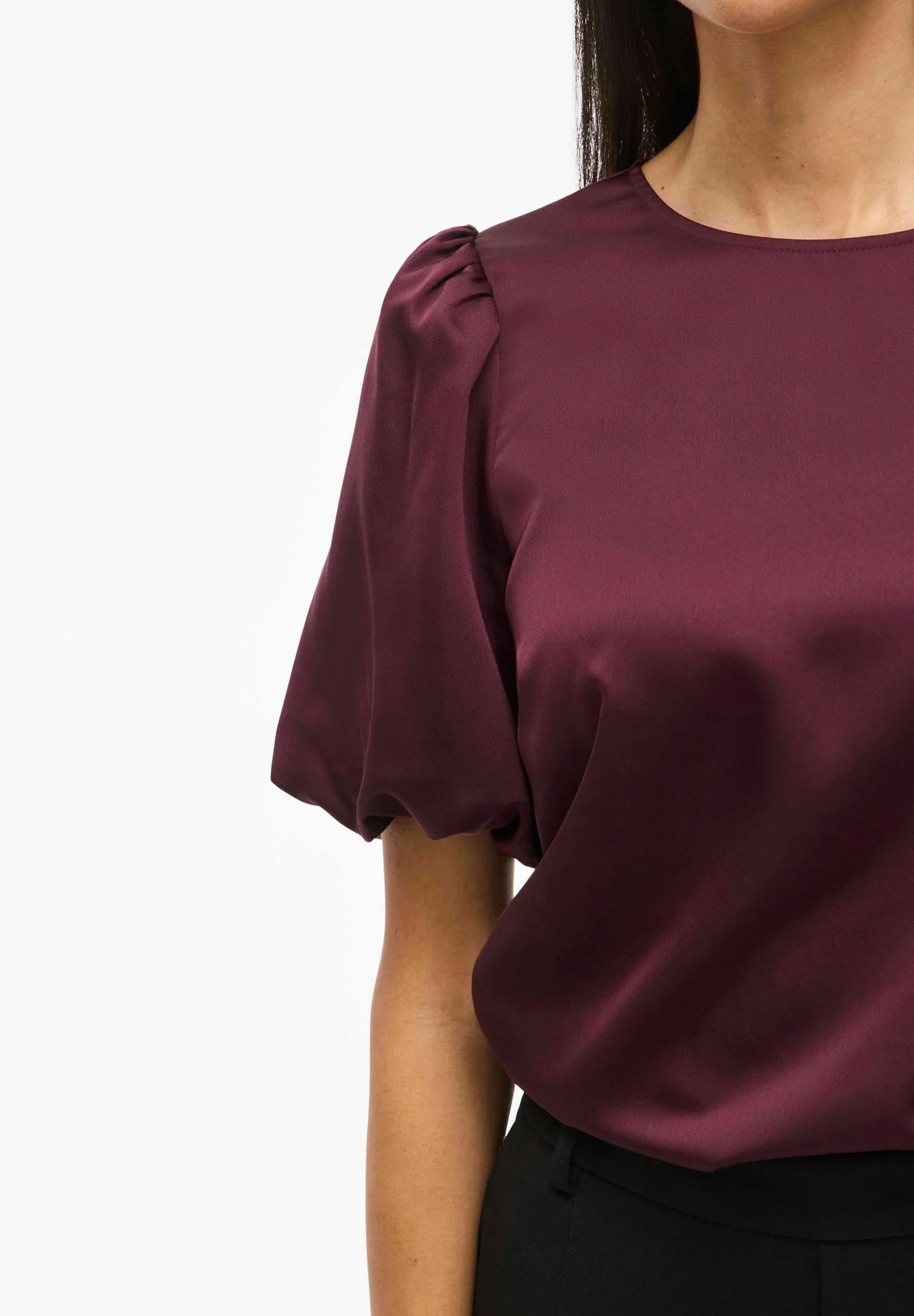 VIELLETTE 2/4 SATIN PUFF TOP - NOOS
