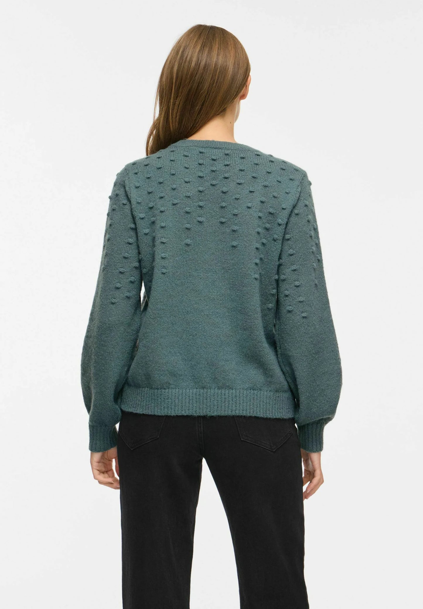 VITULI O-NECK L/S DOT KNIT TOP-NOOS