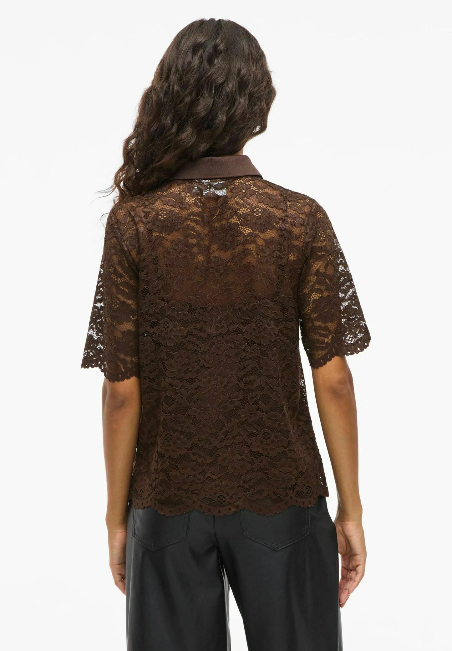 VISTACIA COLLAR 2/4 LACE TOP/BFS