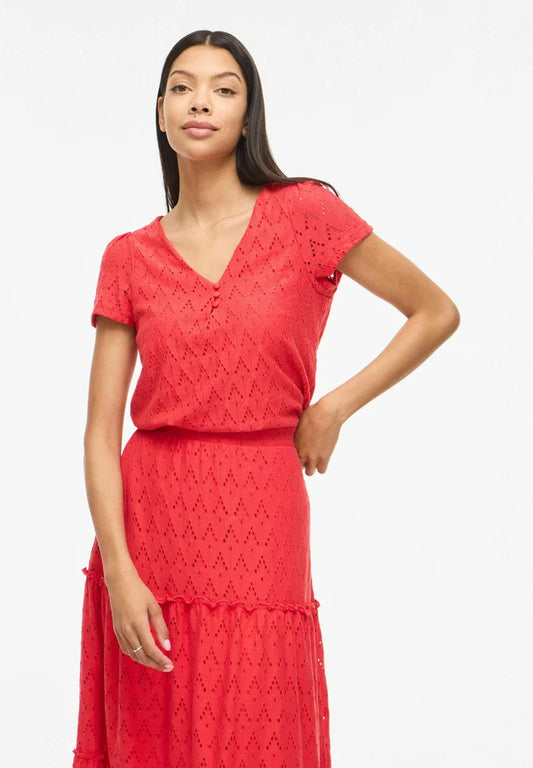 VIAMALINA V-NECK S/S TOP/VOL/PB