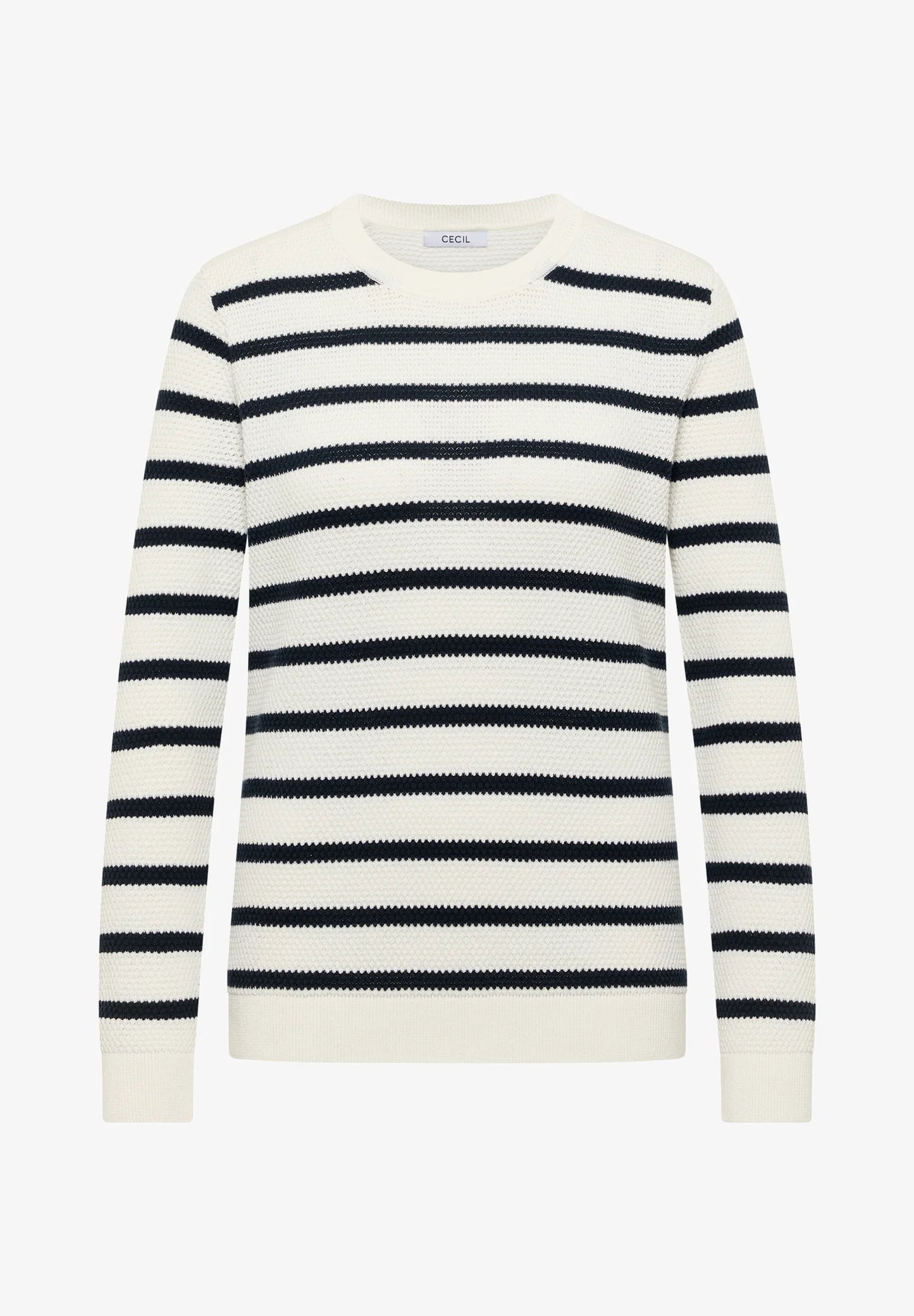TOS_Structure stripe Roundneck