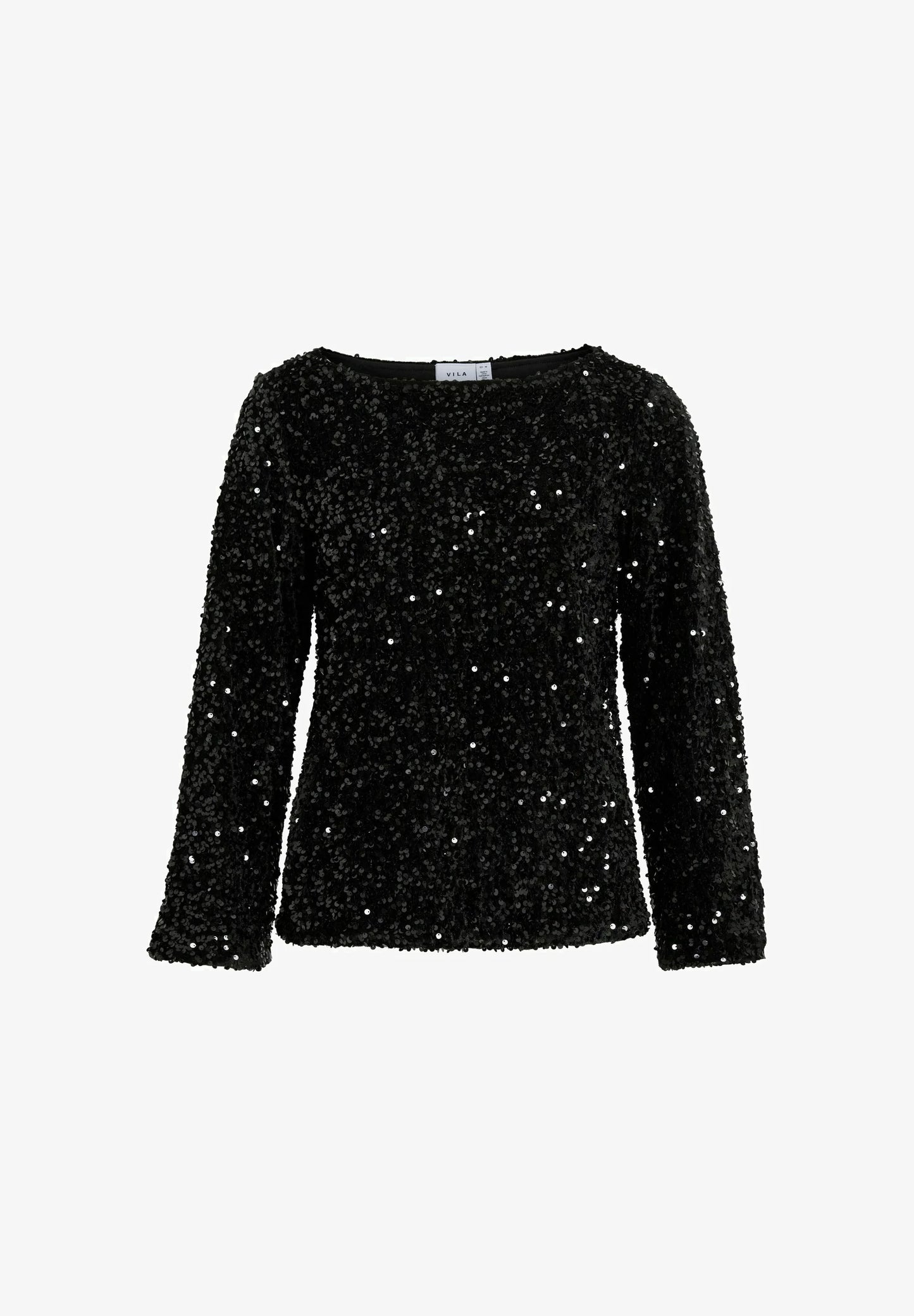 VIFAITH BOAT NECK L/S SEQUIN TOP/1