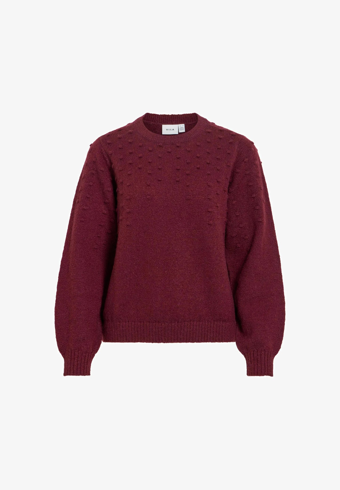 VITULI O-NECK L/S DOT KNIT TOP-NOOS