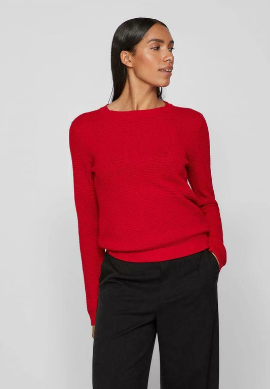 VIDALO O-NECK L/S KNIT TOP/SU - NOOS