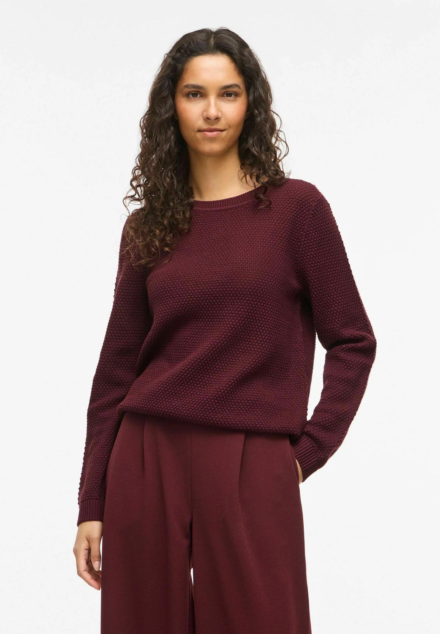 VIDALO O-NECK L/S KNIT TOP/SU - NOOS