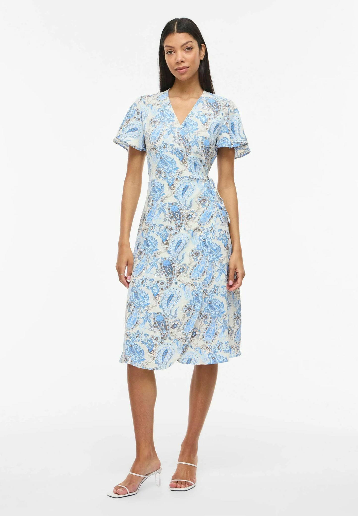 VILOVIE S/S WRAP MIDI DRESS/SU - NOOS