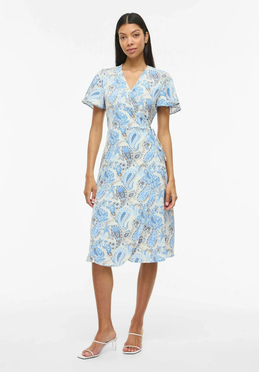 VILOVIE S/S WRAP MIDI DRESS/SU - NOOS