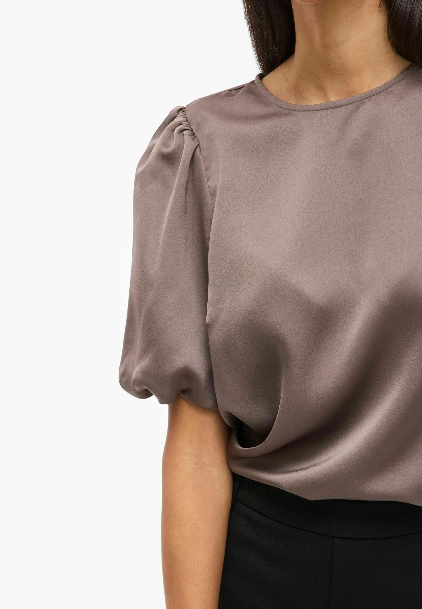 VIELLETTE 2/4 SATIN PUFF TOP - NOOS