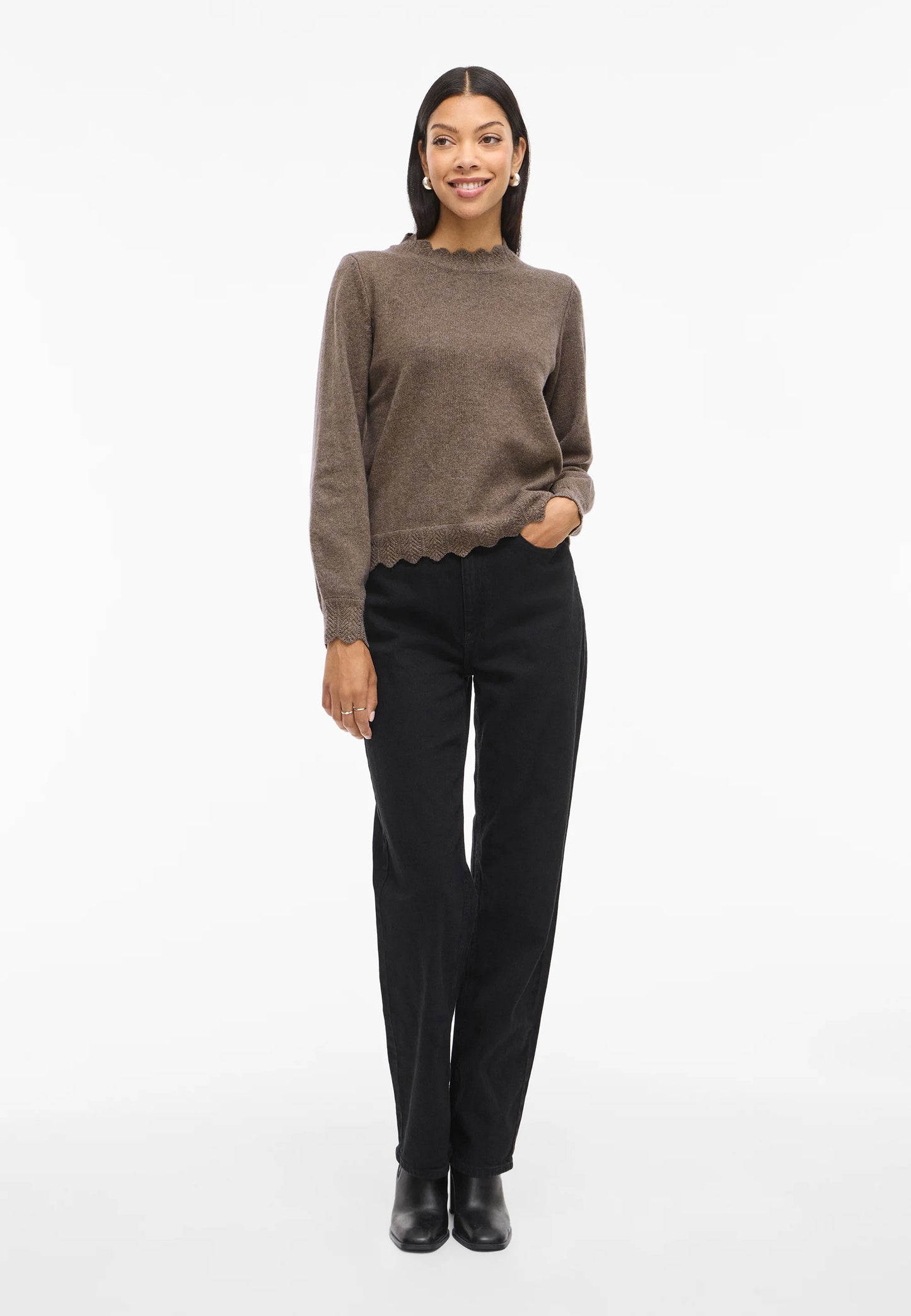 VINIKOLINA O-NECK L/S KNIT TOP - NOOS
