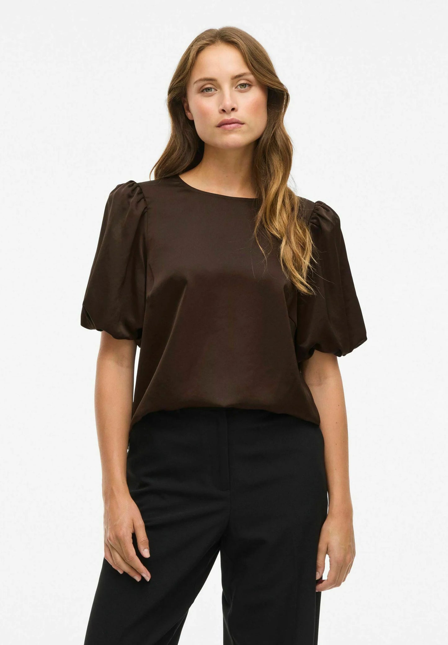VIELLETTE 2/4 SATIN PUFF TOP - NOOS