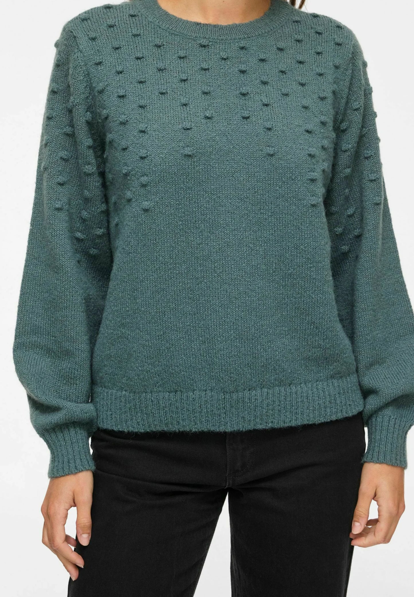 VITULI O-NECK L/S DOT KNIT TOP-NOOS