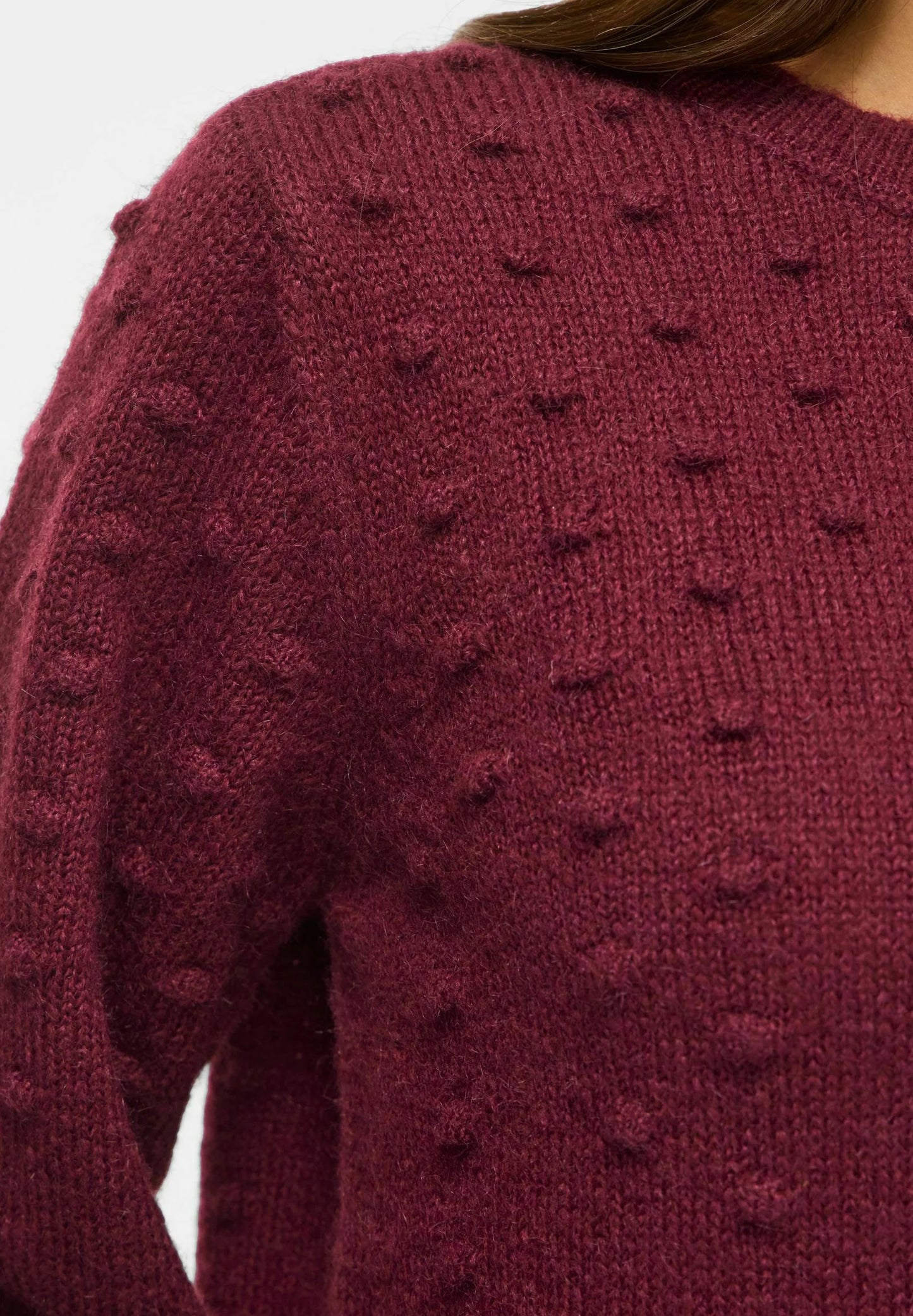 VITULI O-NECK L/S DOT KNIT TOP-NOOS