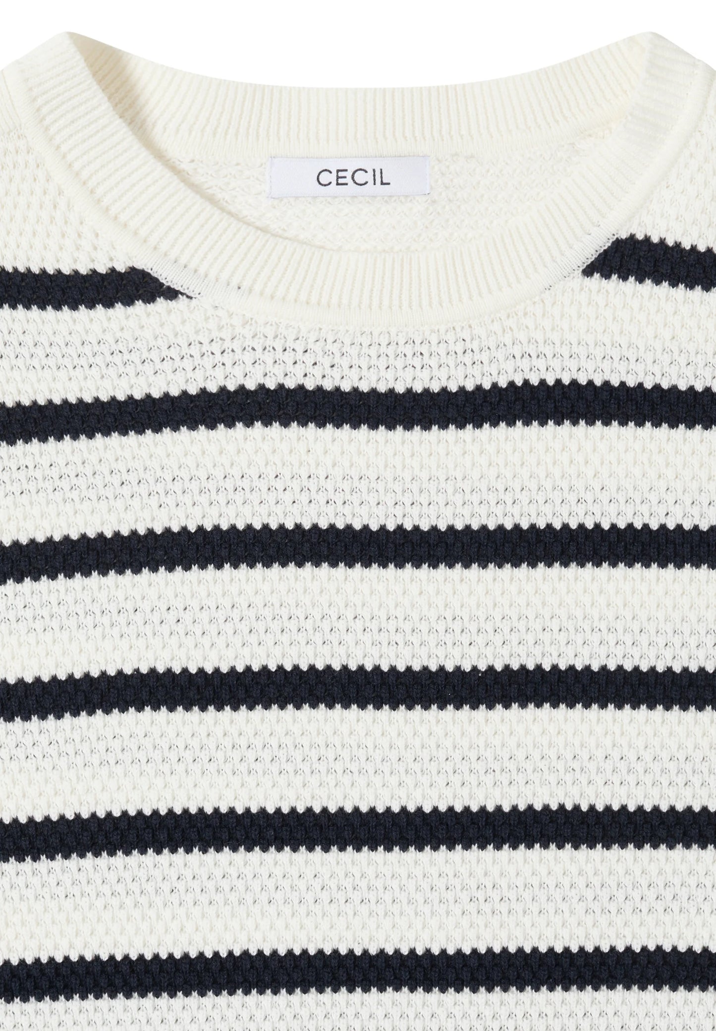 TOS_Structure stripe Roundneck
