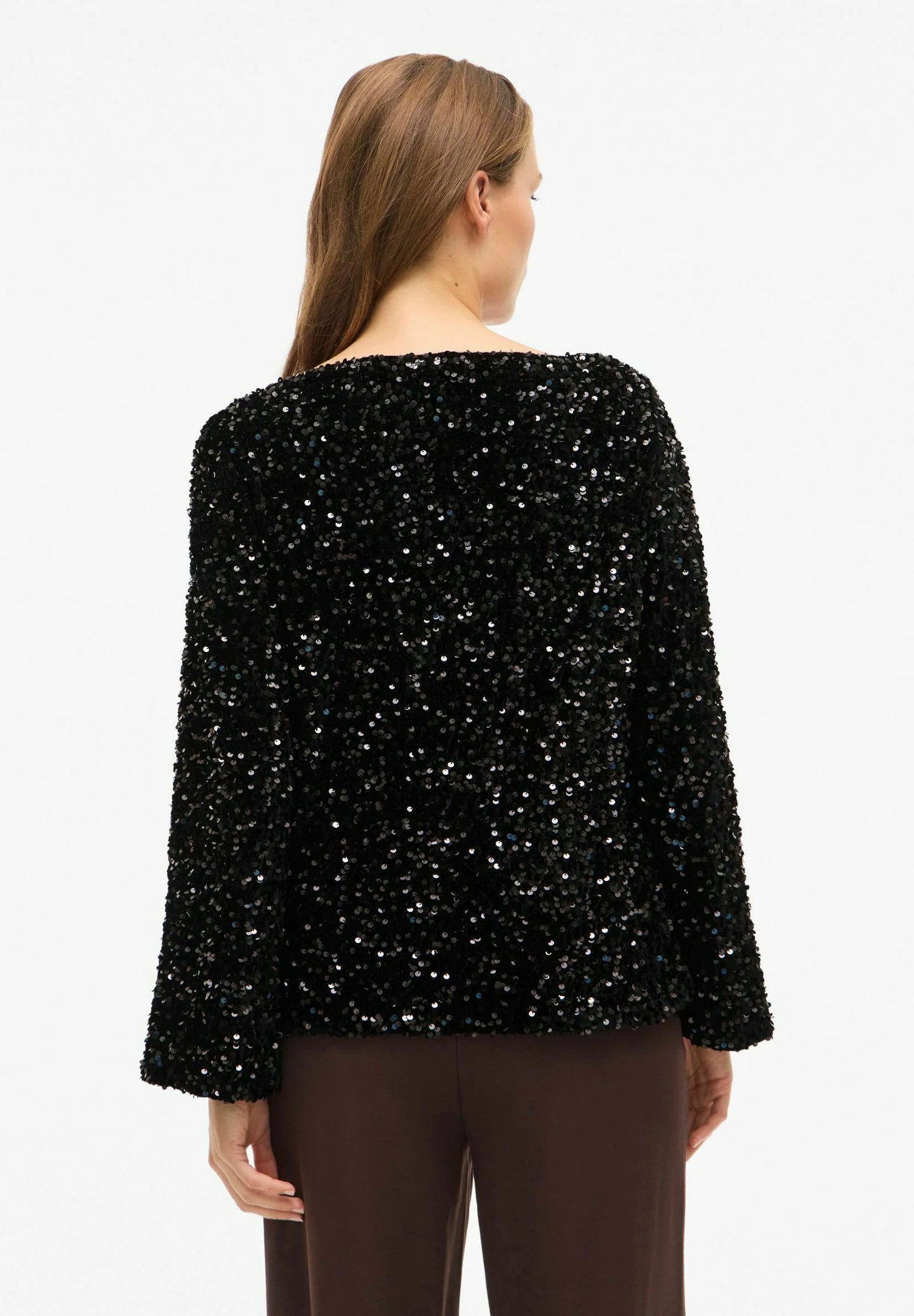 VIFAITH BOAT NECK L/S SEQUIN TOP/1
