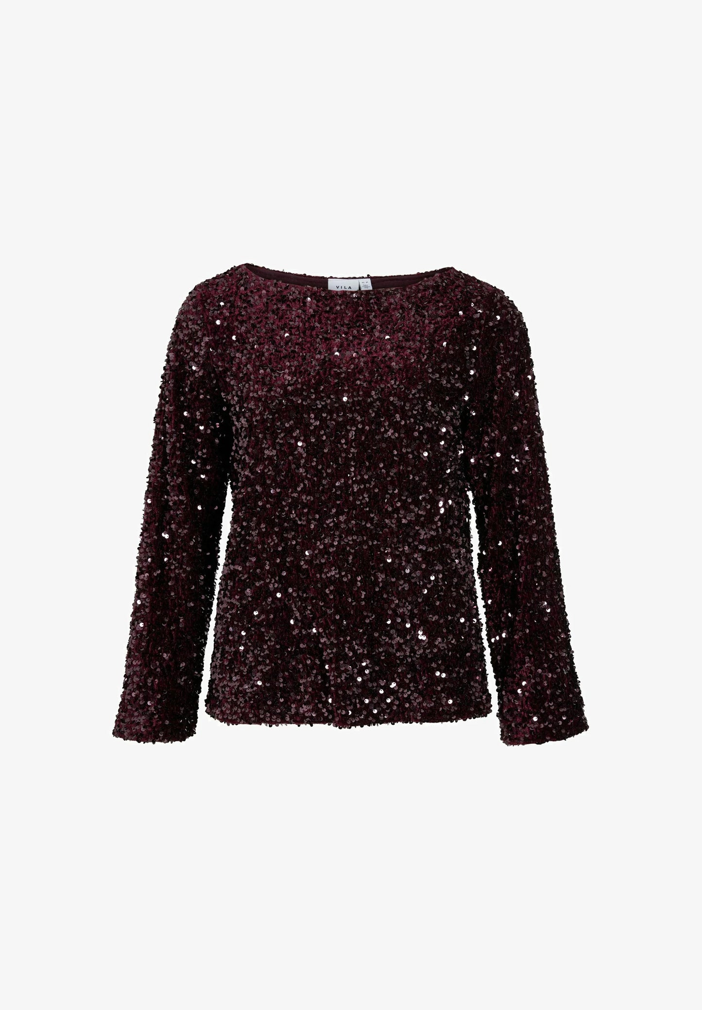 VIFAITH BOAT NECK L/S SEQUIN TOP/1