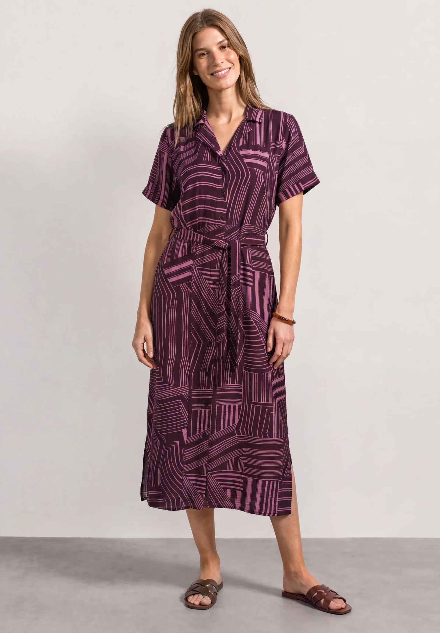 Bowling collar Shirt Dress_AOP