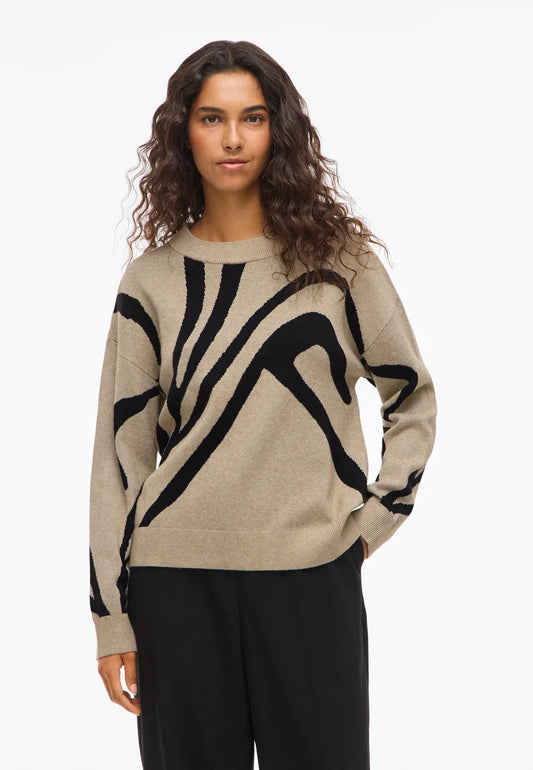 VITIF JACQUARD L/S KNIT TOP - NOOS