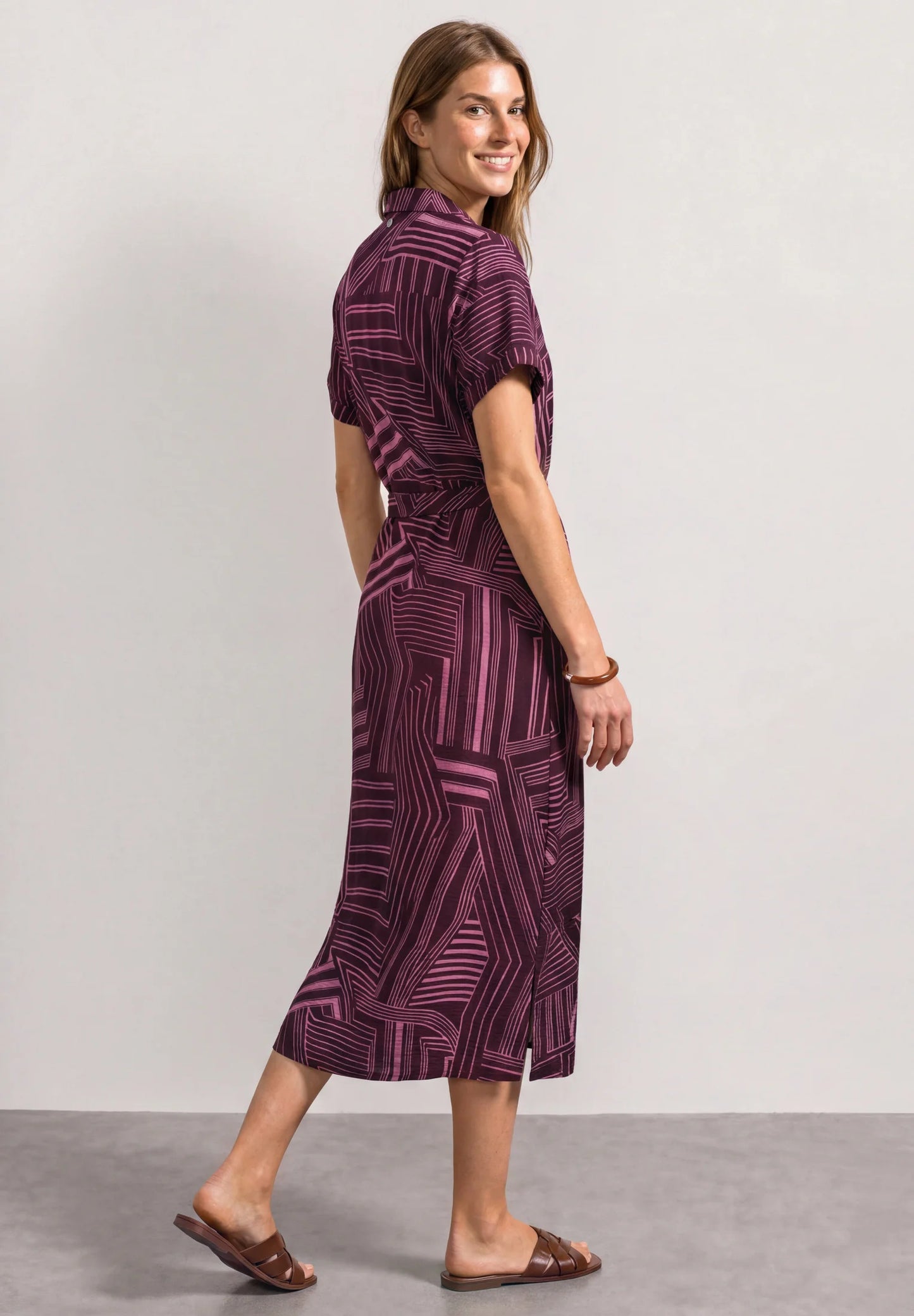 Bowling collar Shirt Dress_AOP