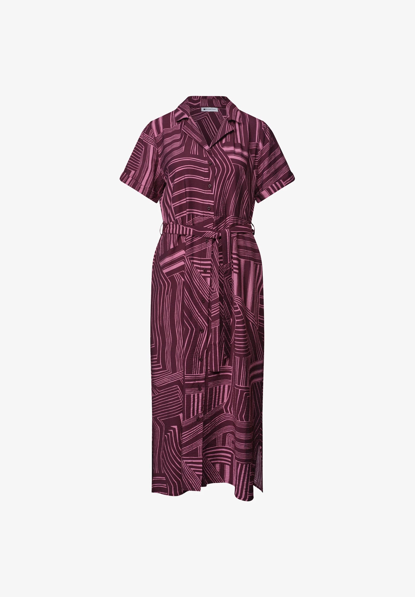 Bowling collar Shirt Dress_AOP