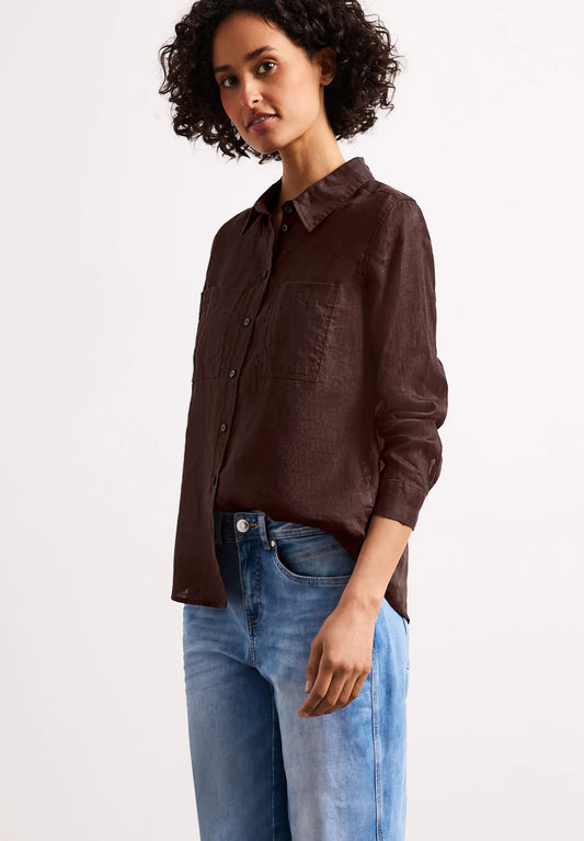 SOL_Solid shirtcollar blouse w
