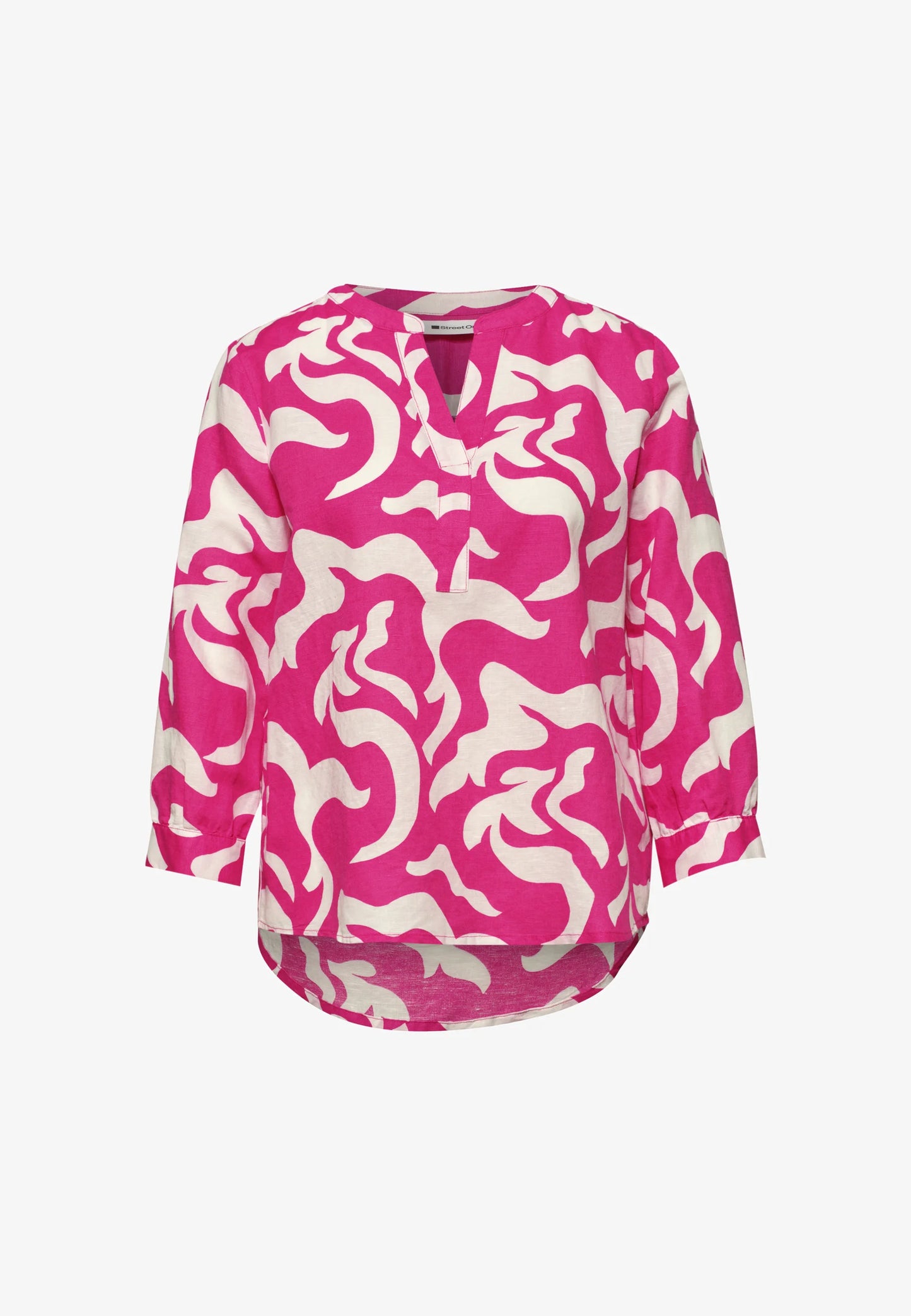 SOL_Splitneck tunic blouse AOP