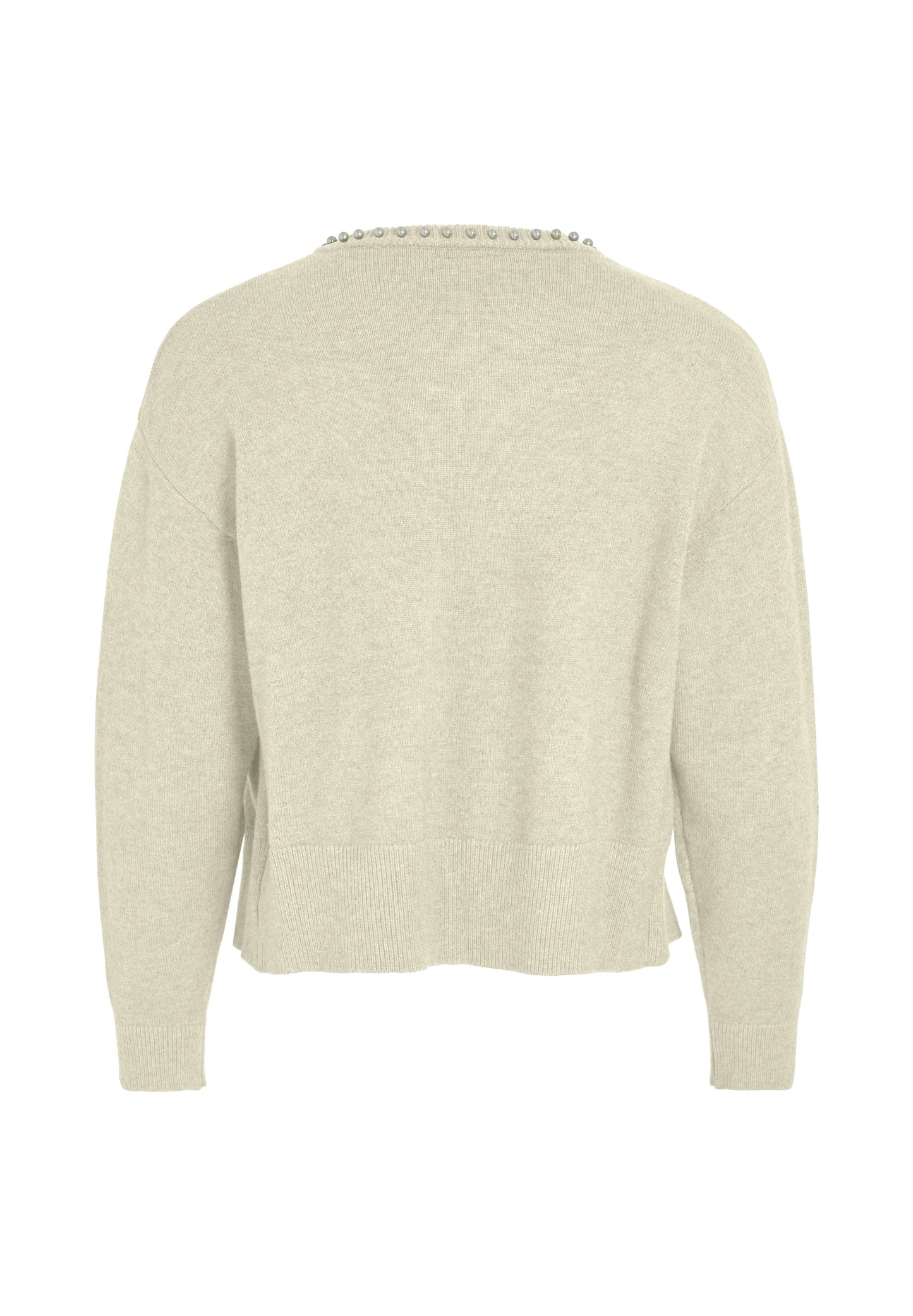 VIZAFINA L/S O-NECK PEARL KNIT CARDI/1