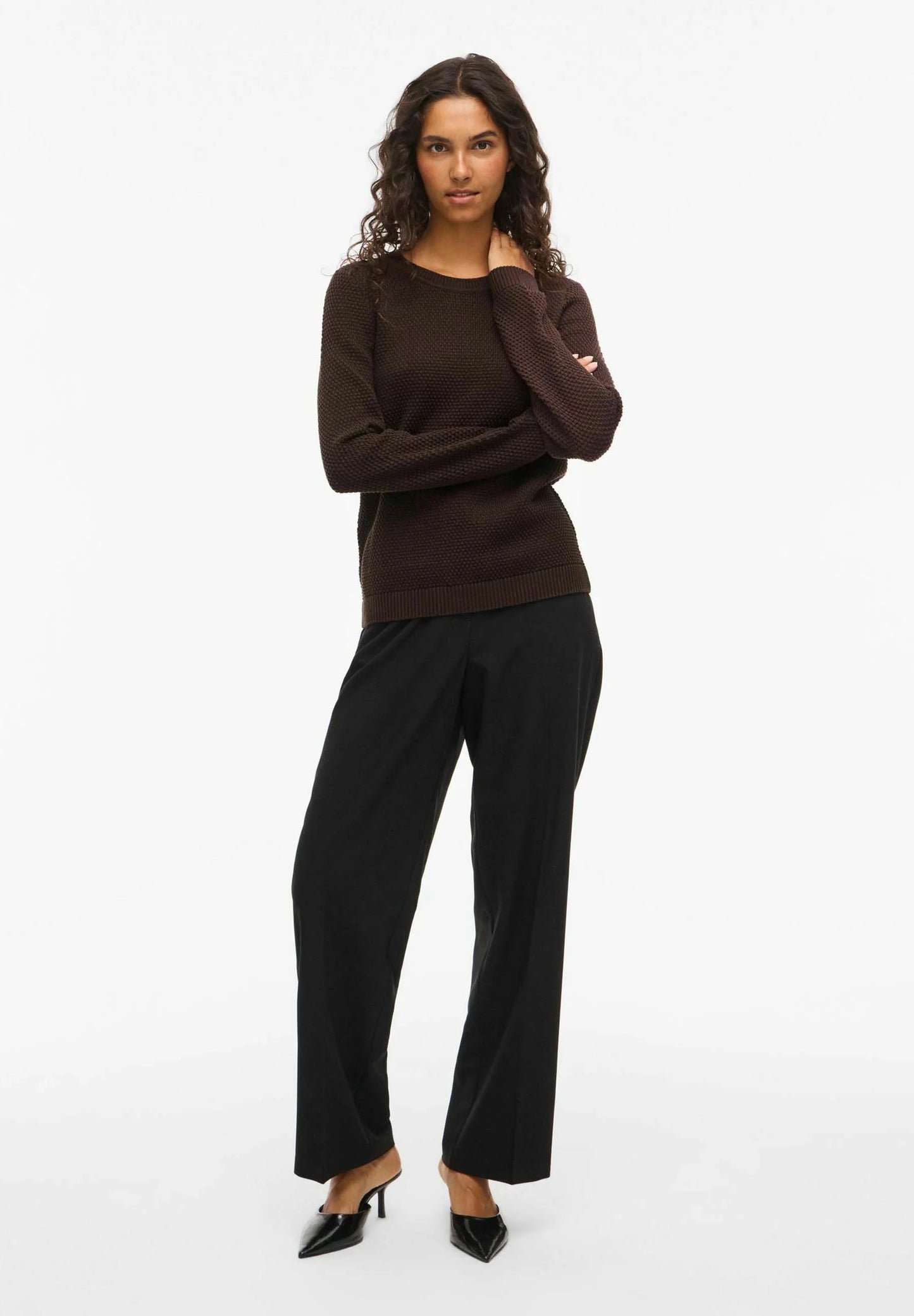 VIDALO O-NECK L/S KNIT TOP/SU - NOOS