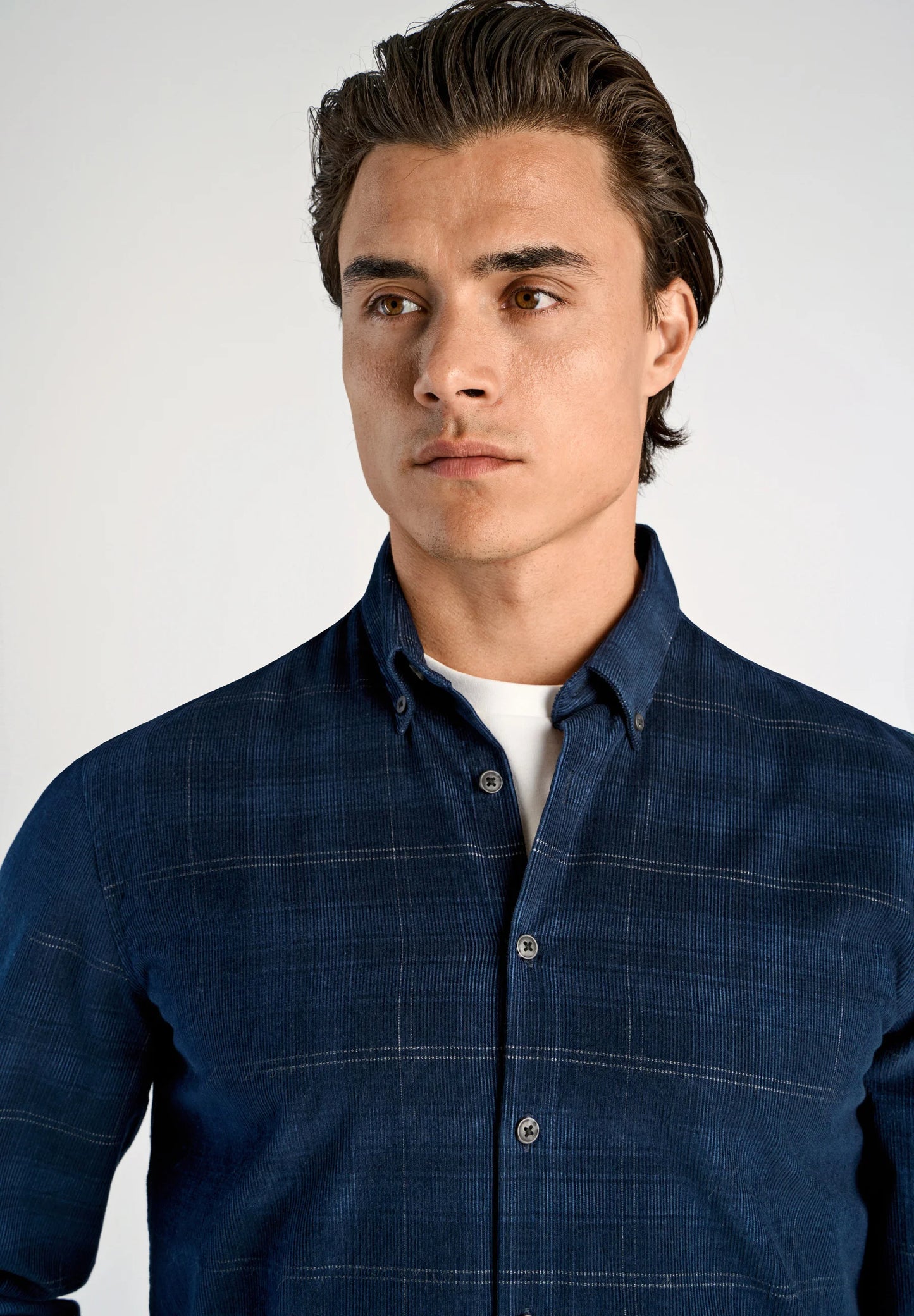 Checked corduroy shirt L/S