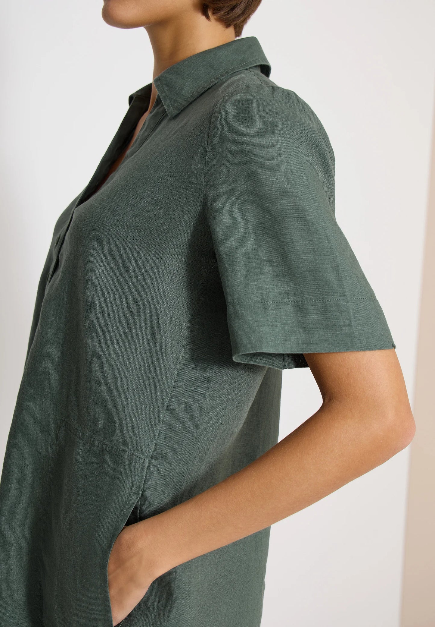 Linen Solid Dress