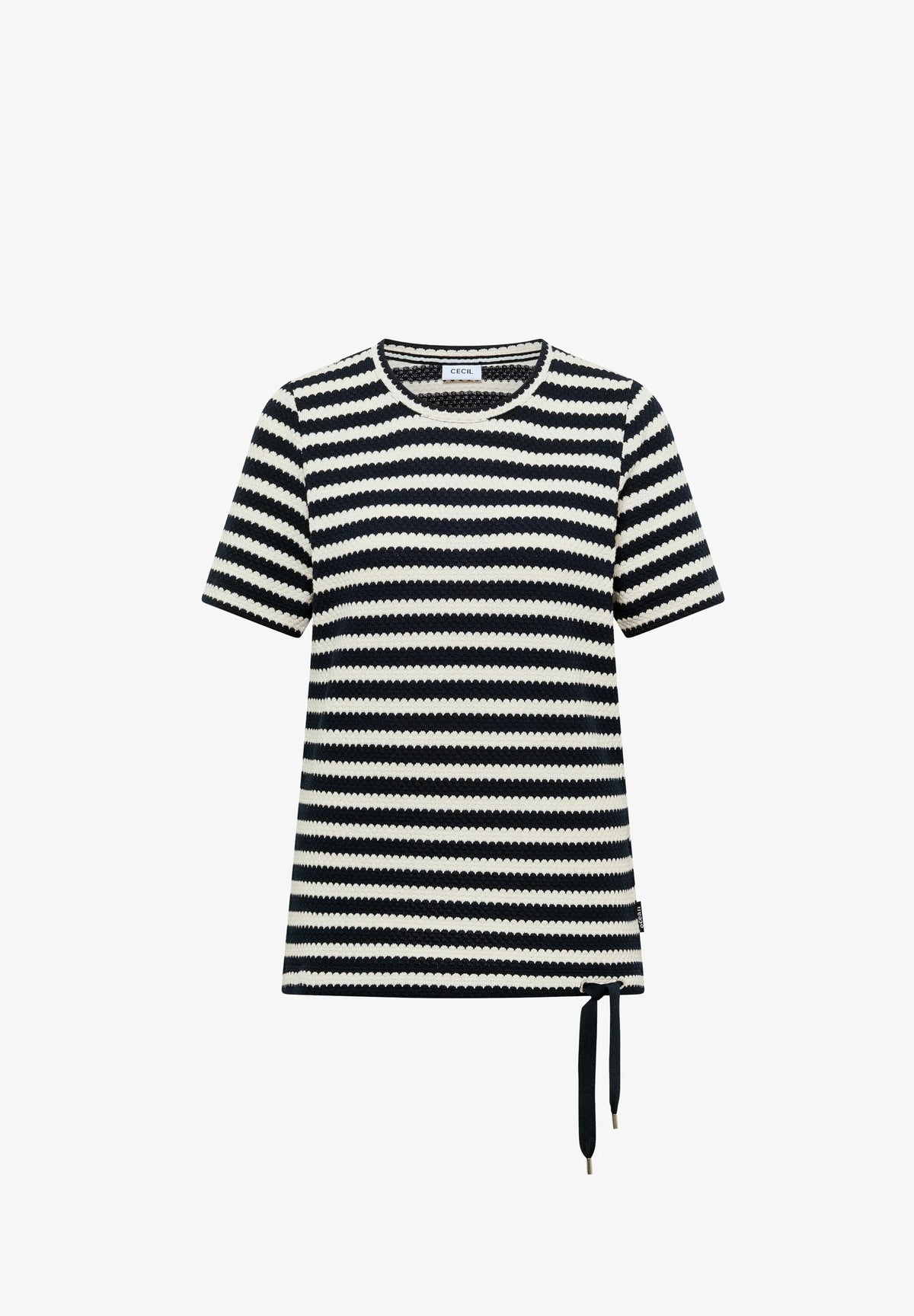 Striped Ajour Structure T-Shir