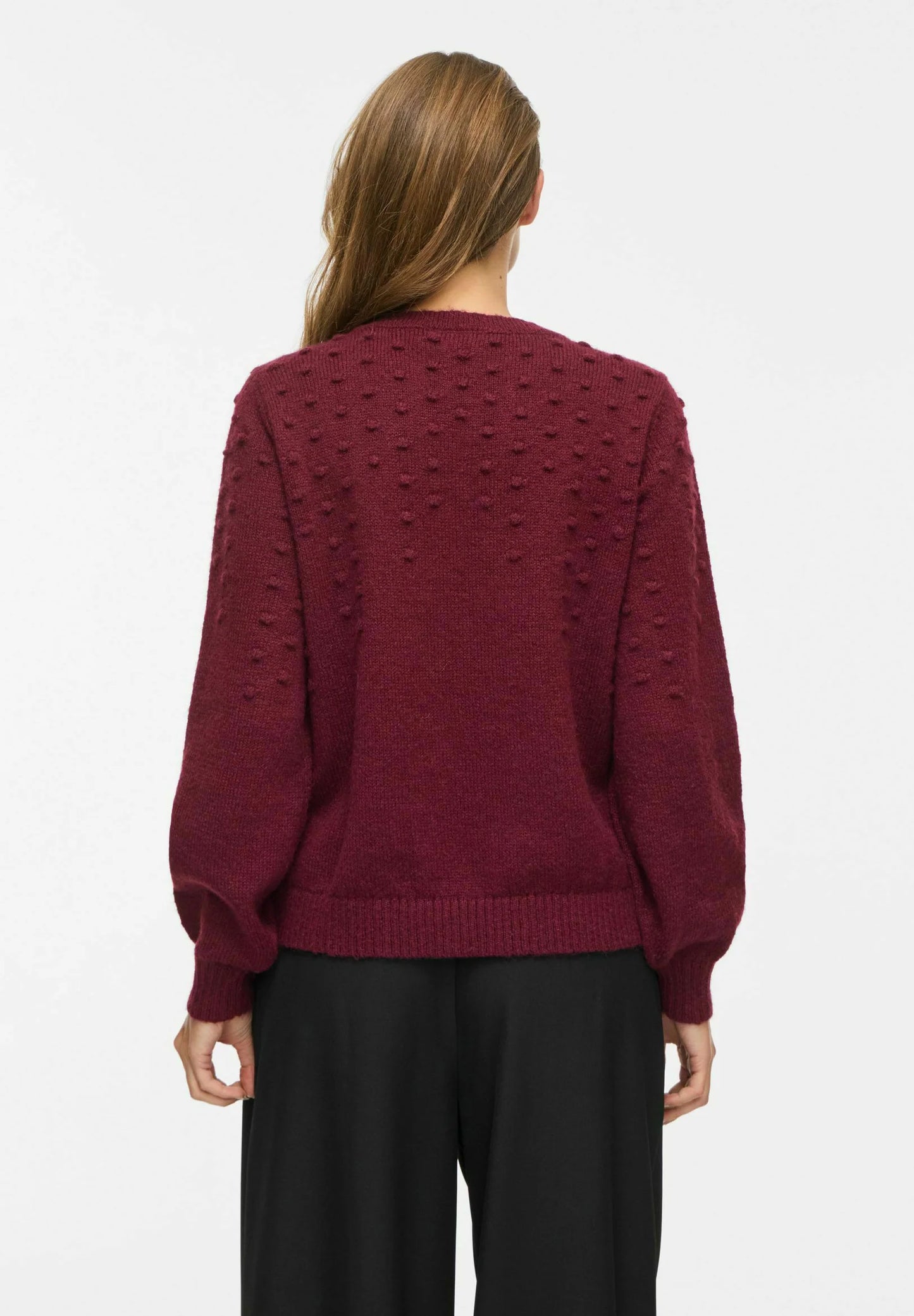 VITULI O-NECK L/S DOT KNIT TOP-NOOS