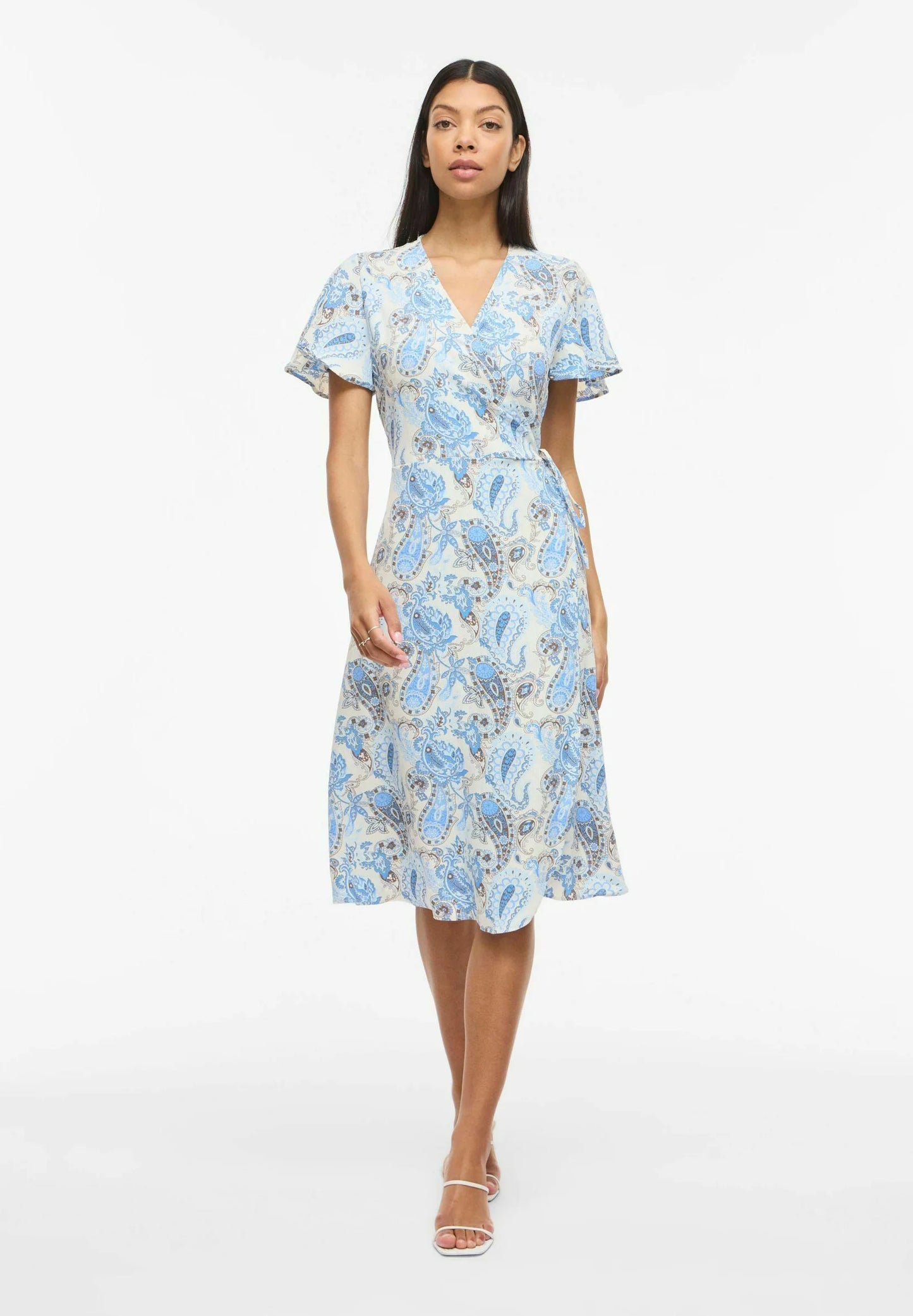 VILOVIE S/S WRAP MIDI DRESS/SU - NOOS