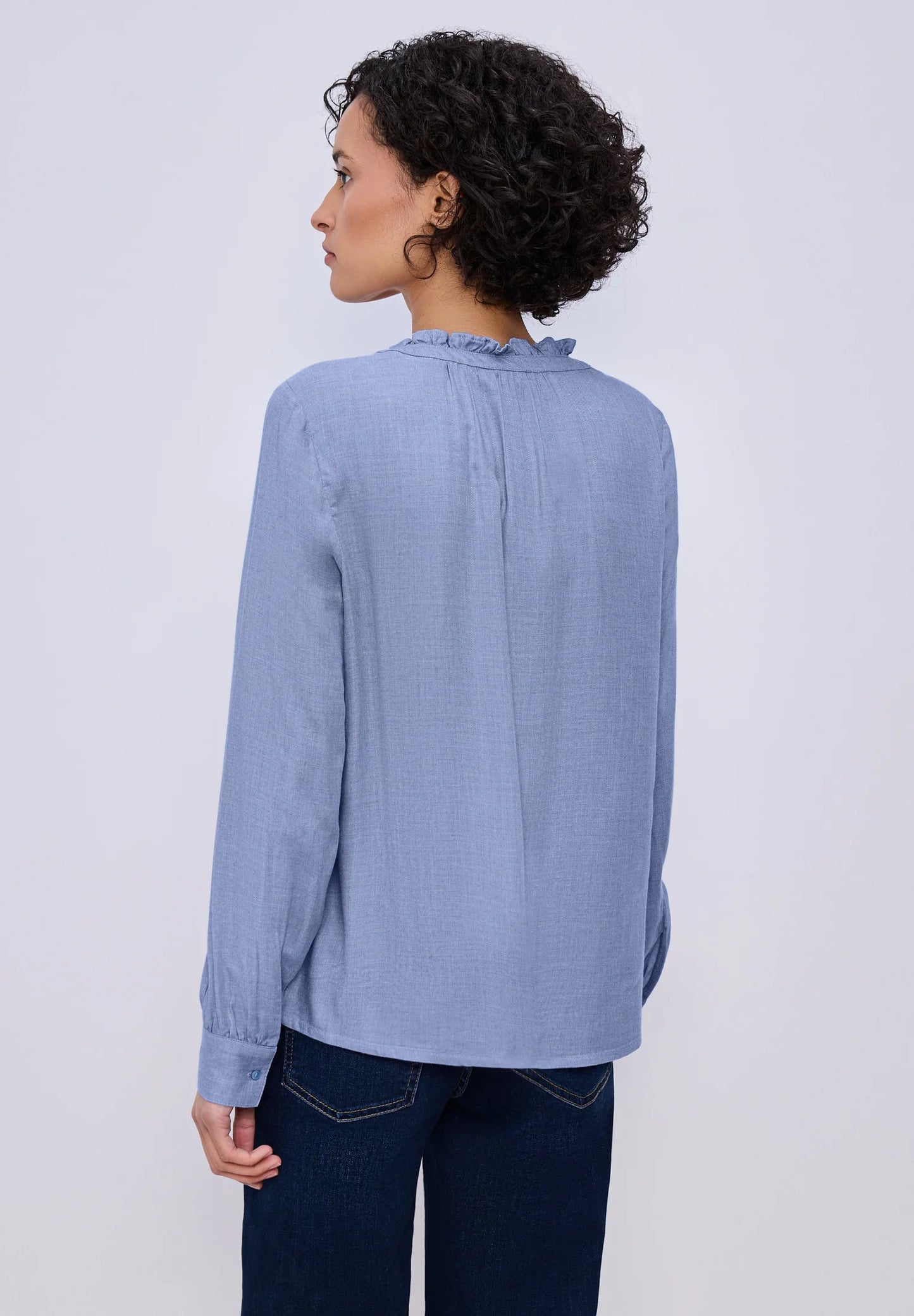 Melange tunic blouse w frill