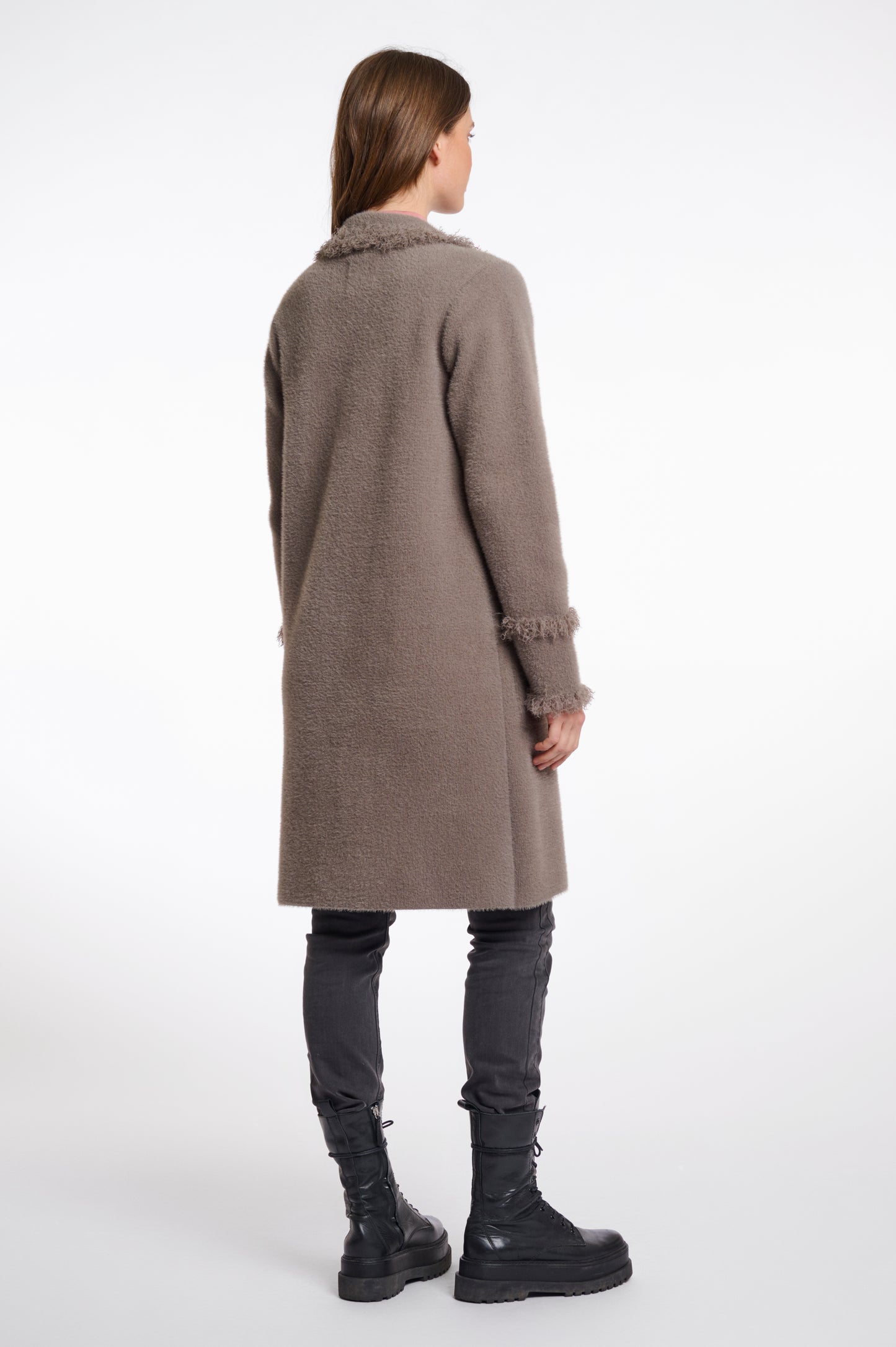 Single breasted cardigan with fringe detail