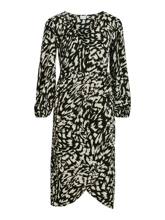 VILAYA ZEN V-NECK L/S MIDI DRESS/R