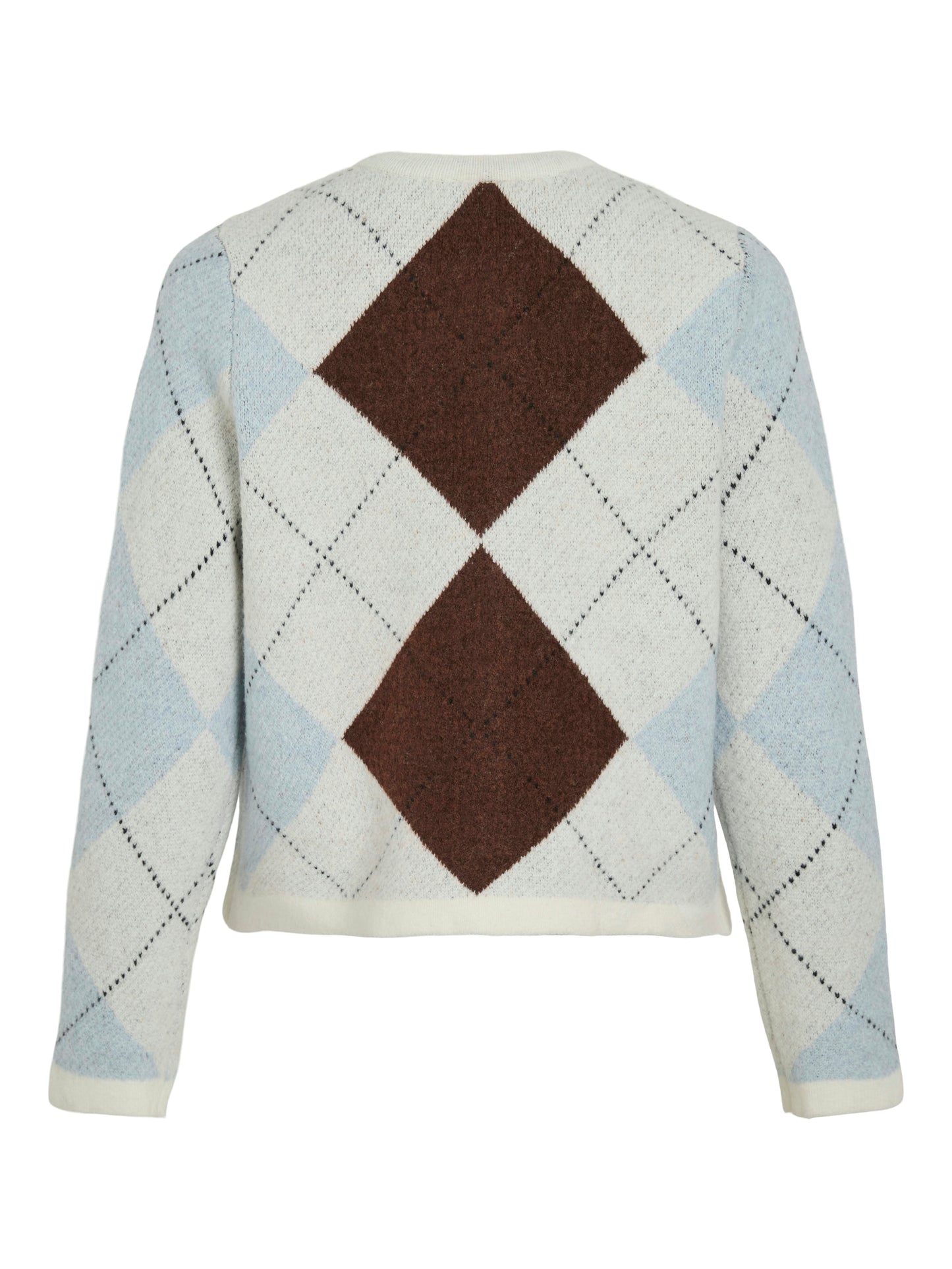 VIKAYLA O-NECK L/S CHECK KNIT CARDI/BFS