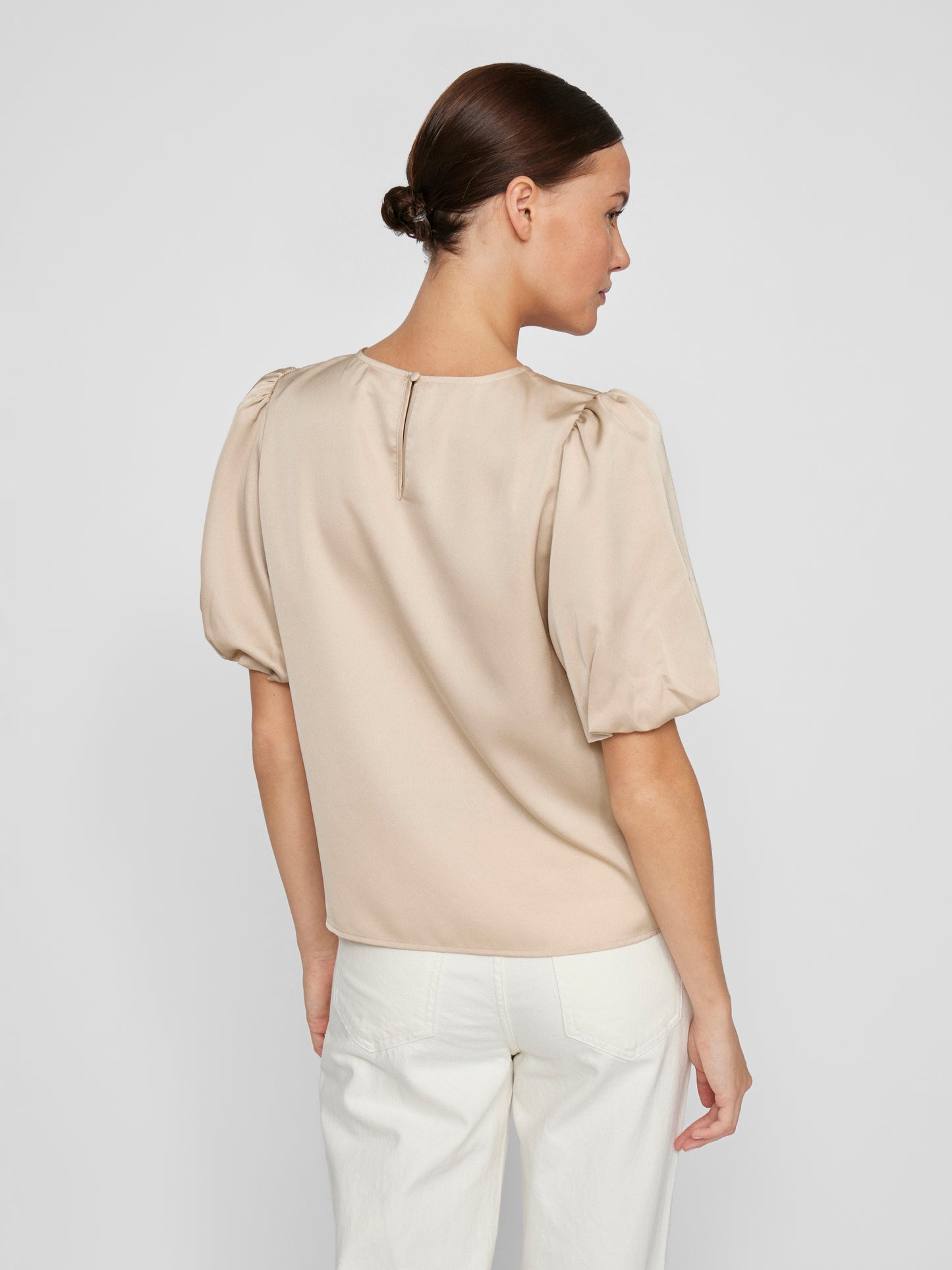 VIELLETTE 2/4 SATIN PUFF TOP - NOOS