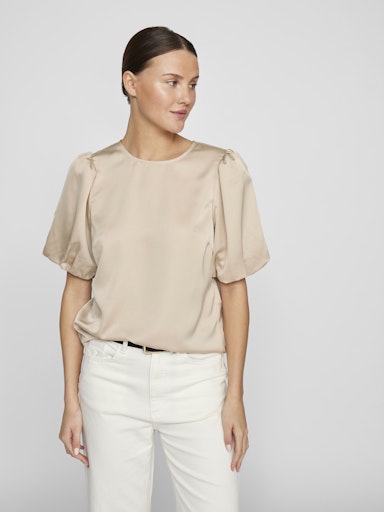 VIELLETTE 2/4 SATIN PUFF TOP - NOOS