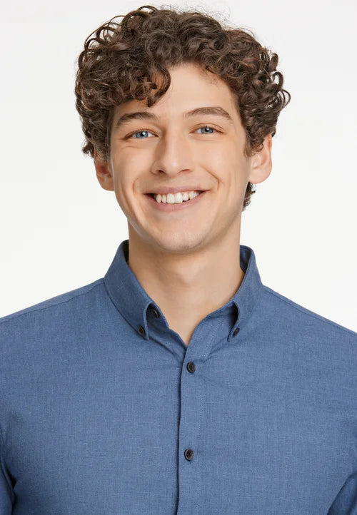 Mouliné stretch shirt L/S