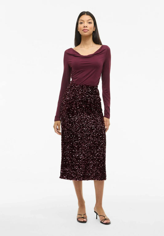 VIFAITH HW MIDI SEQUIN SKIRT/1