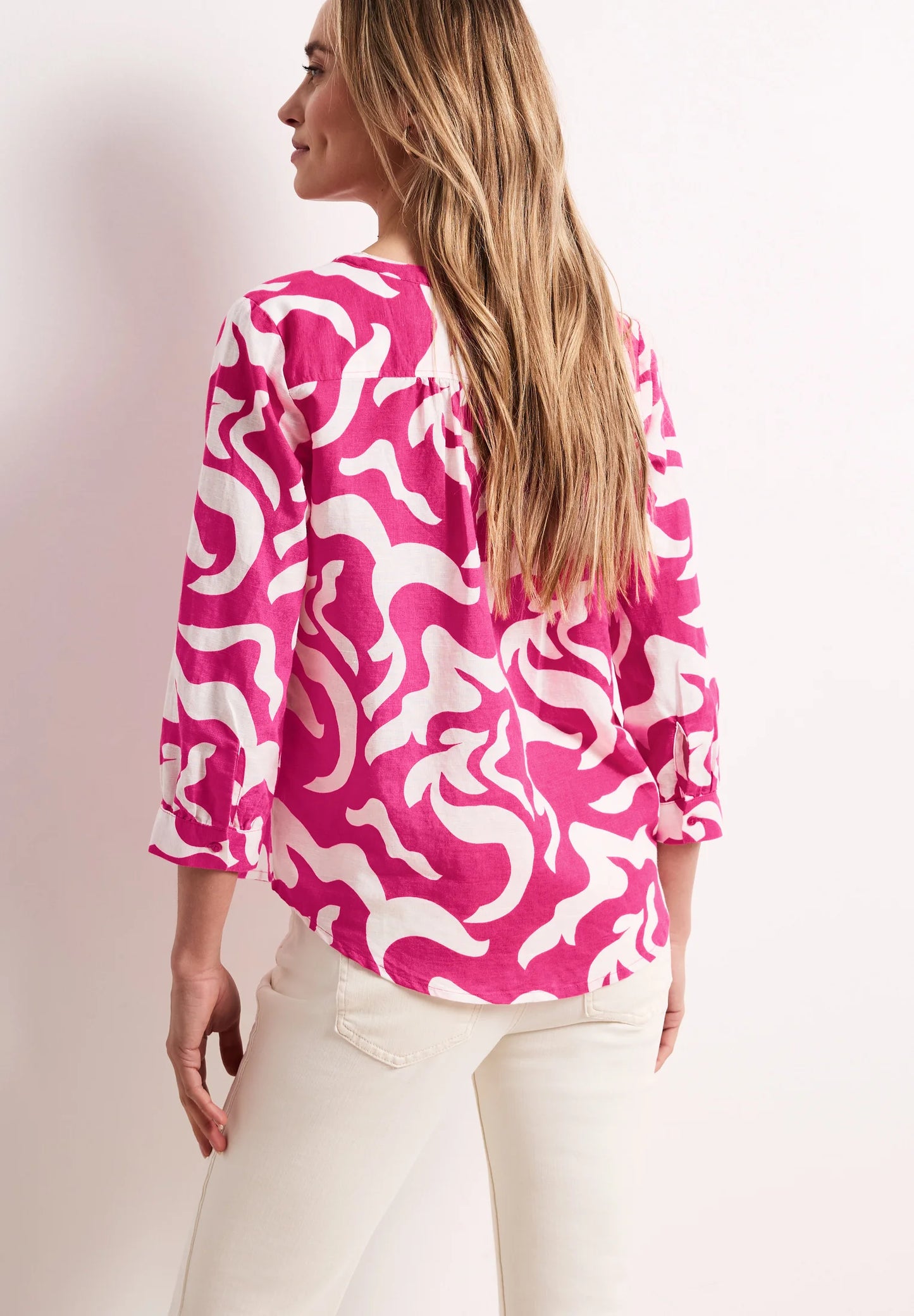 SOL_Splitneck tunic blouse AOP