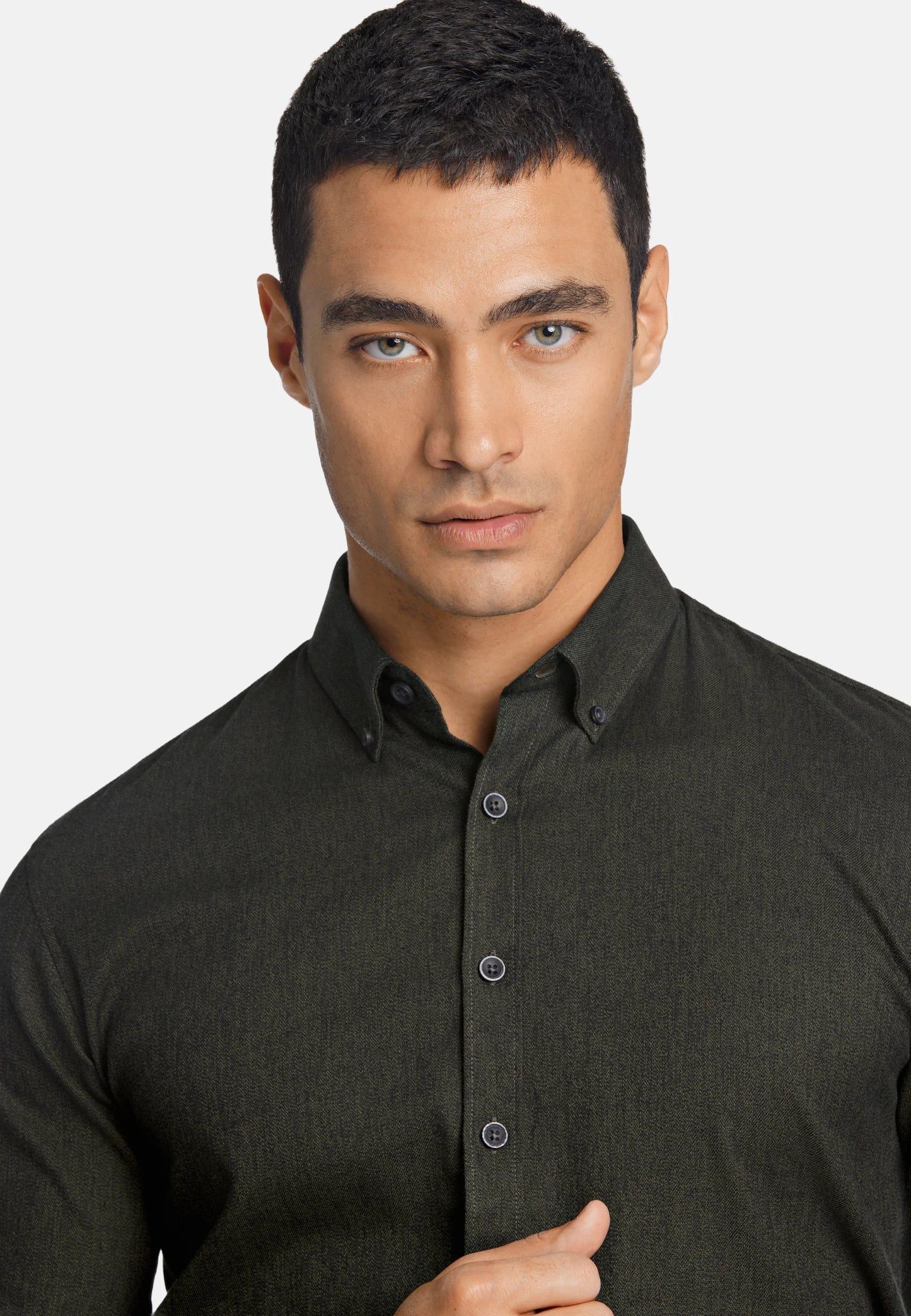 Mouliné stretch shirt L/S