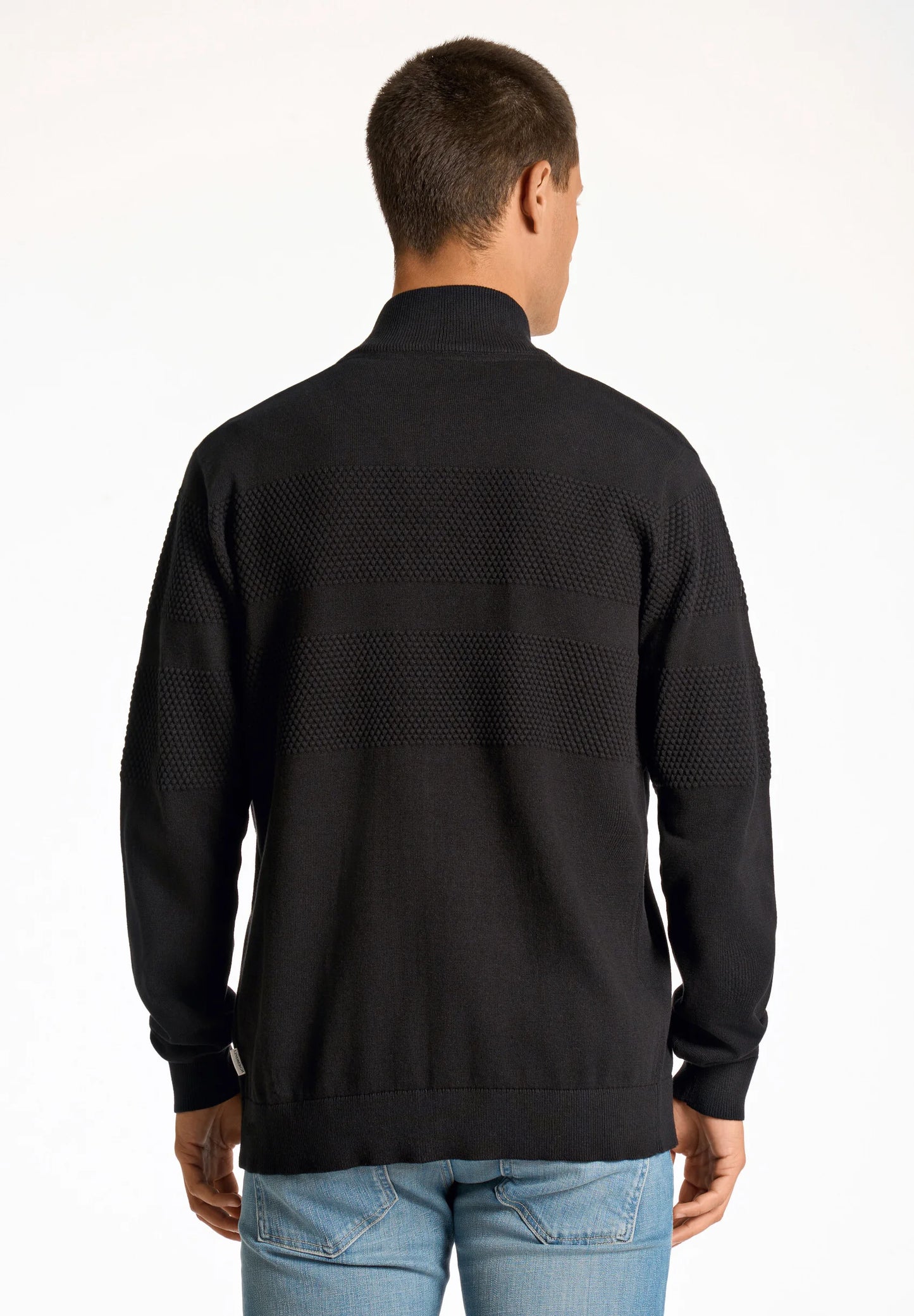 Zip through purl cardigan